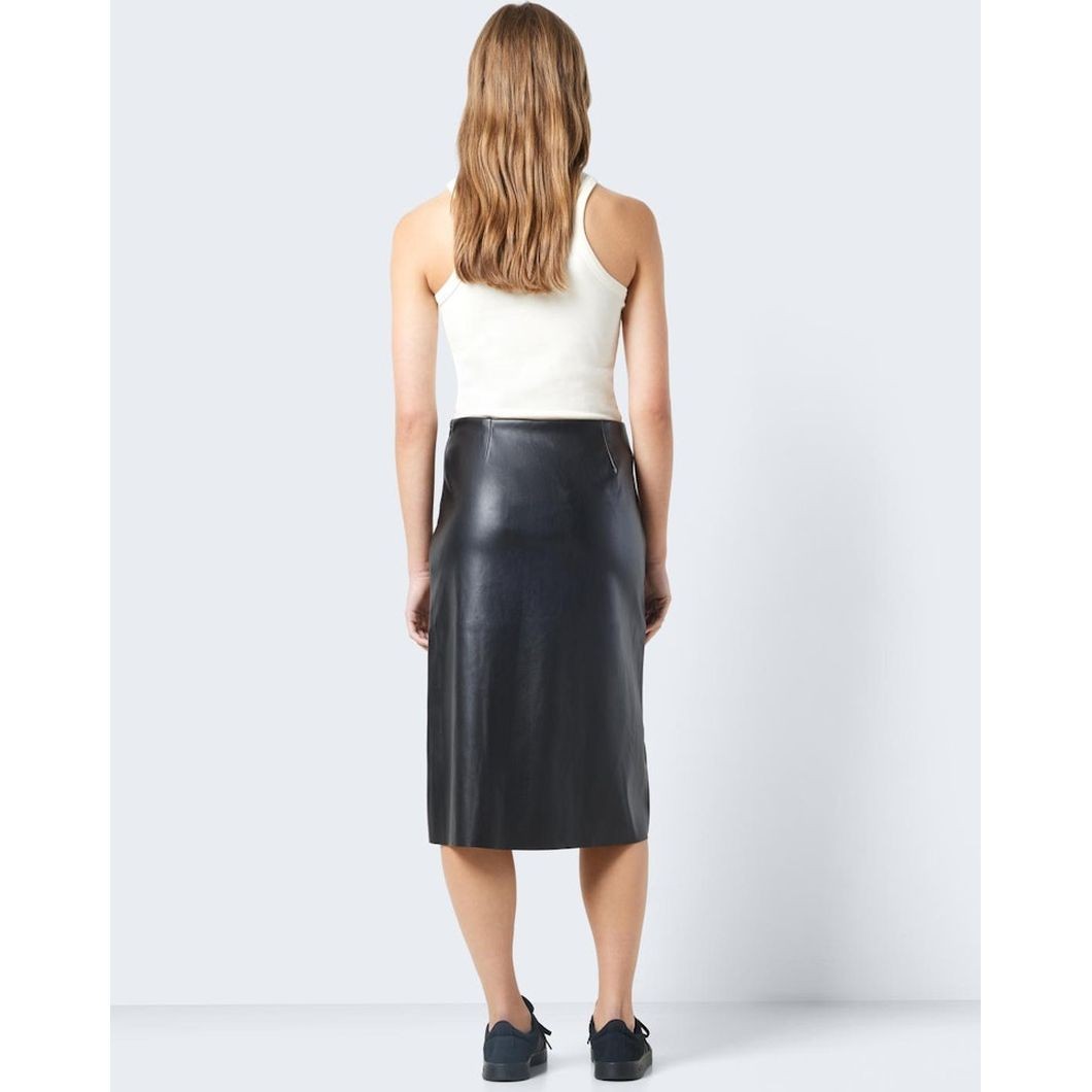 NOISY MAY Midi sijonas moterims, Juoda, NMCLARA HW SLIT MIDI 6