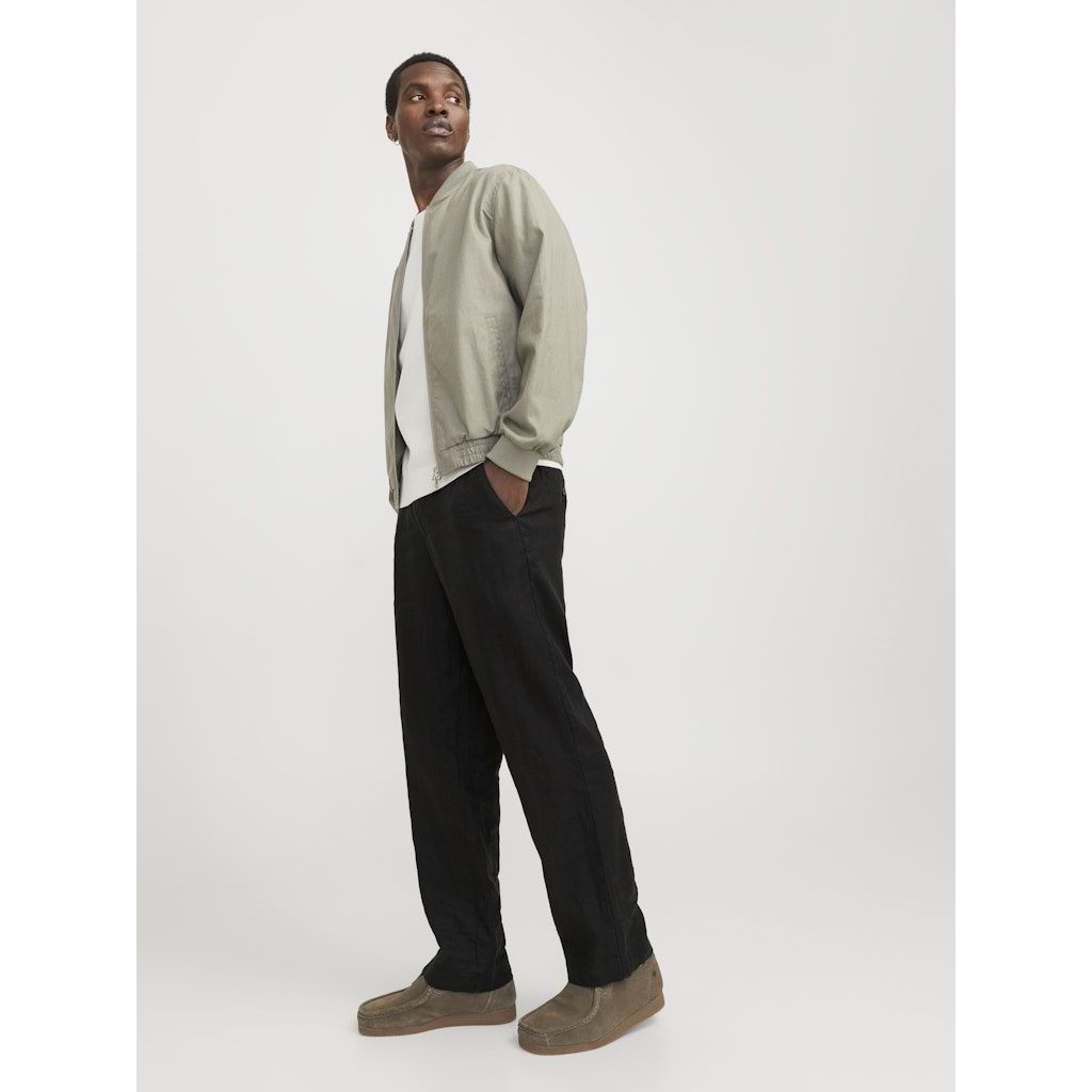 JACK & JONES Kelnės vyrams, Juoda, Karl linen chino 7