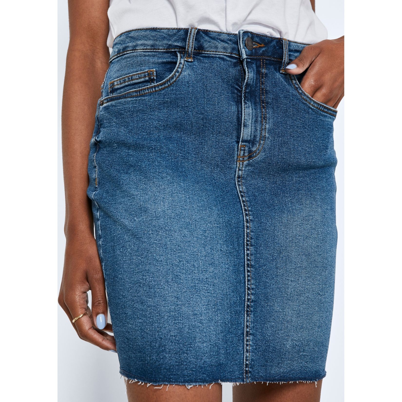 NOISY MAY Midi sijonas moterims, Mėlyna, NMBE CALLIE HW D 3