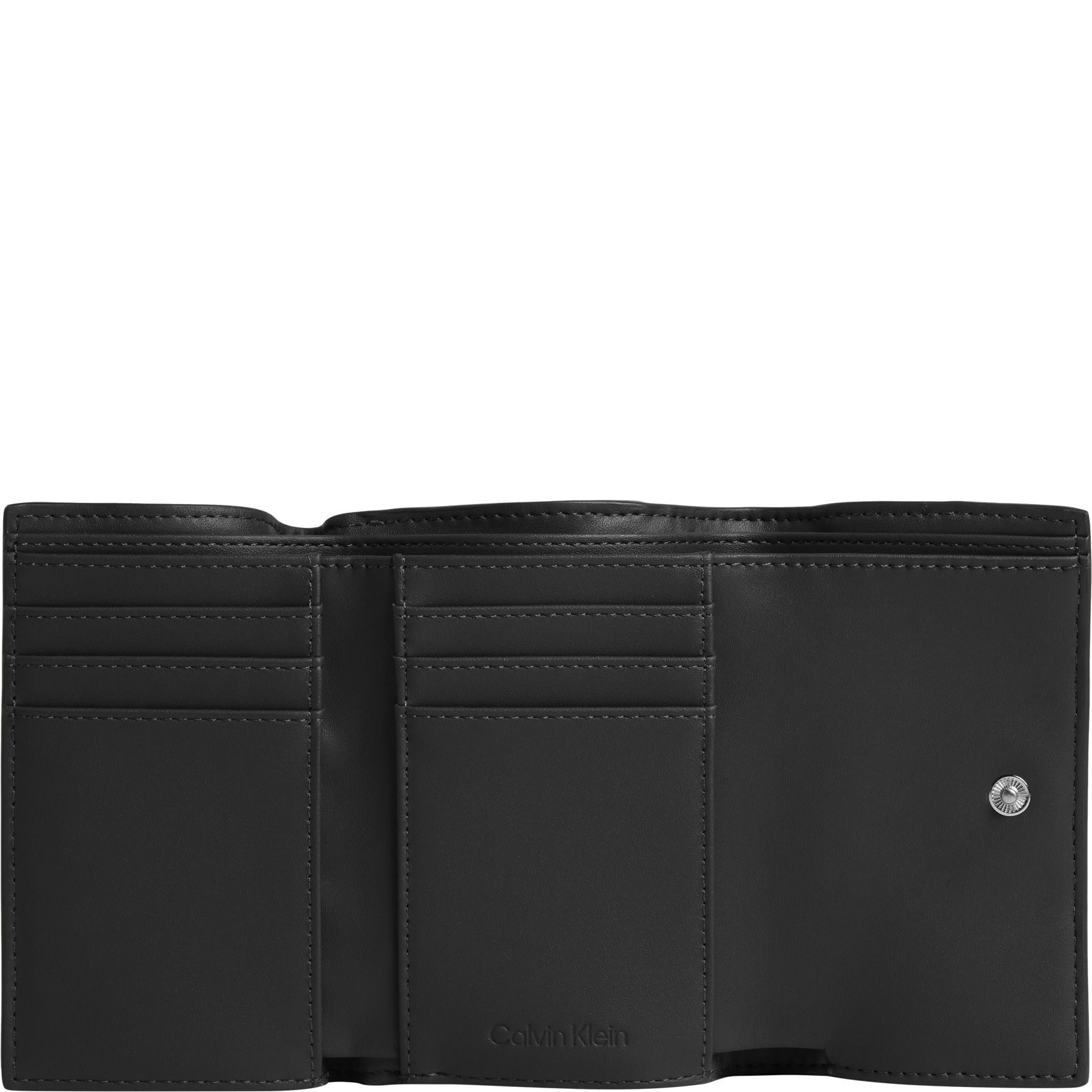 CALVIN KLEIN Piniginė moterims, Juoda, Woven small trifold wallet 3