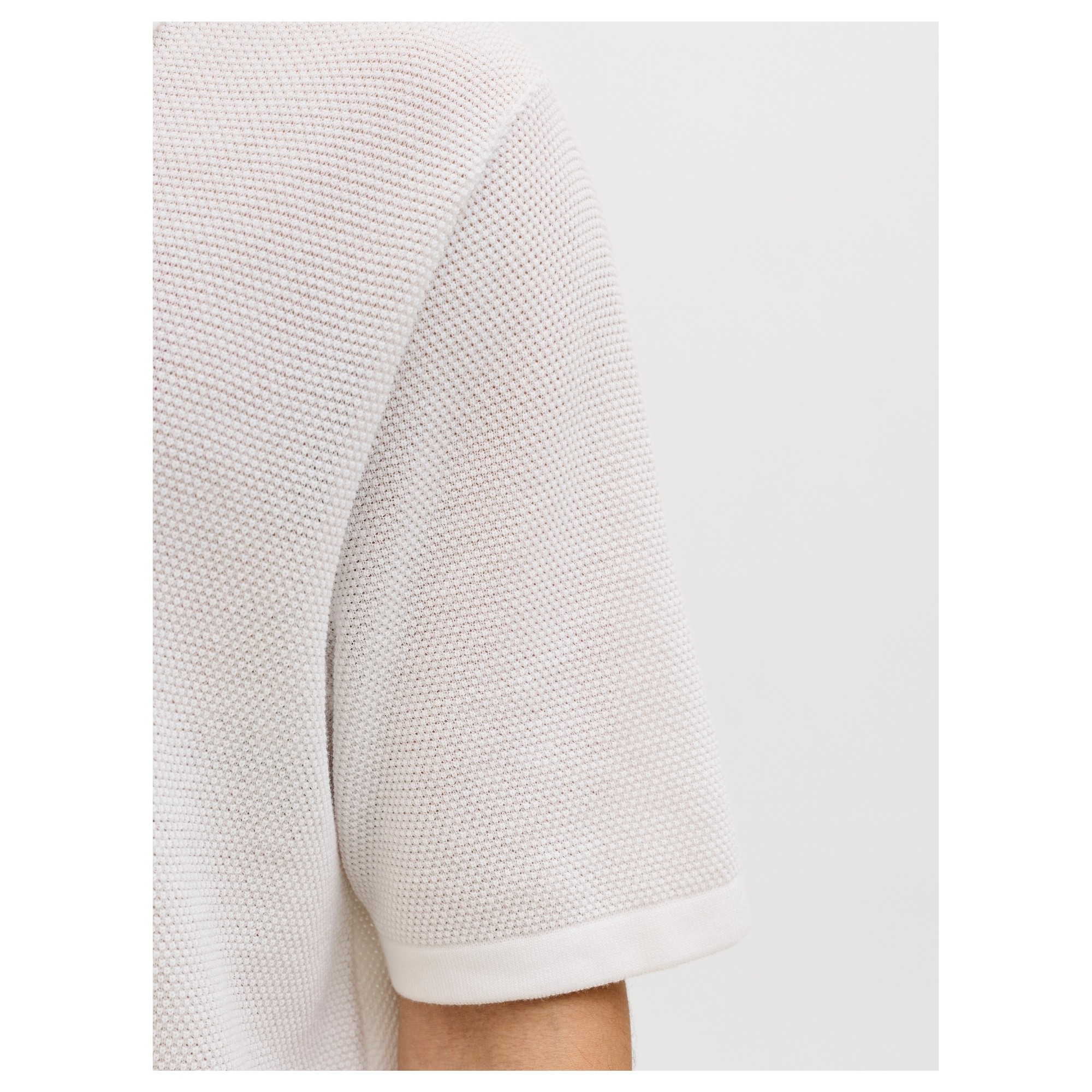 JACK & JONES Marškiniai trump. rankovėmis vyrams, Balta, Chris knit 4