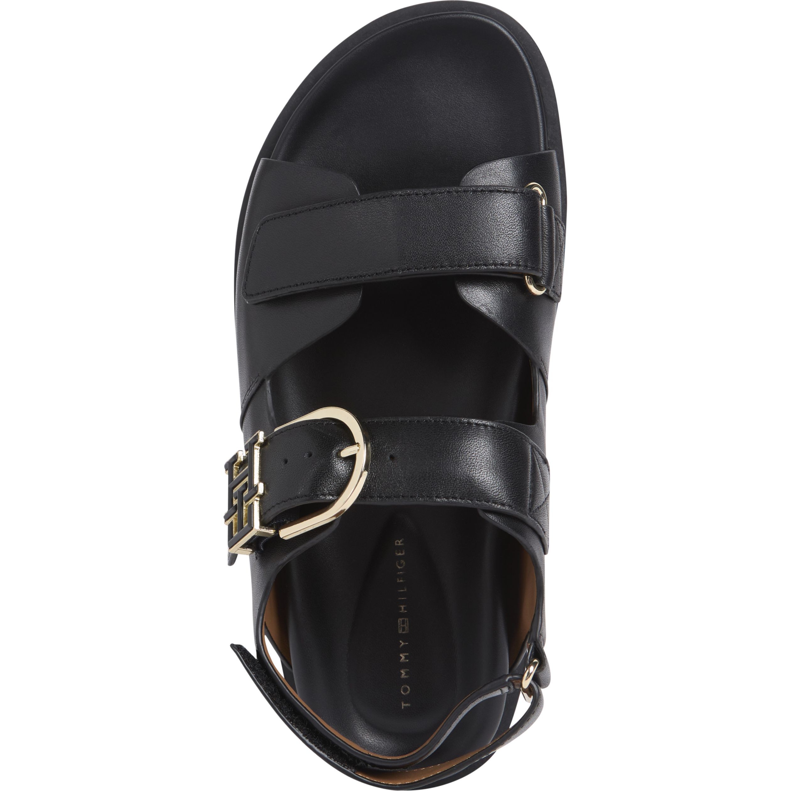 TOMMY HILFIGER Basutės moterims, Juoda, Leather sporty sandal 3