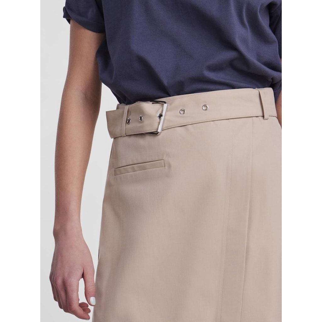 PIECES Midi sijonas moterims, Balta, PCJENNI HW ASYMMETRI 5