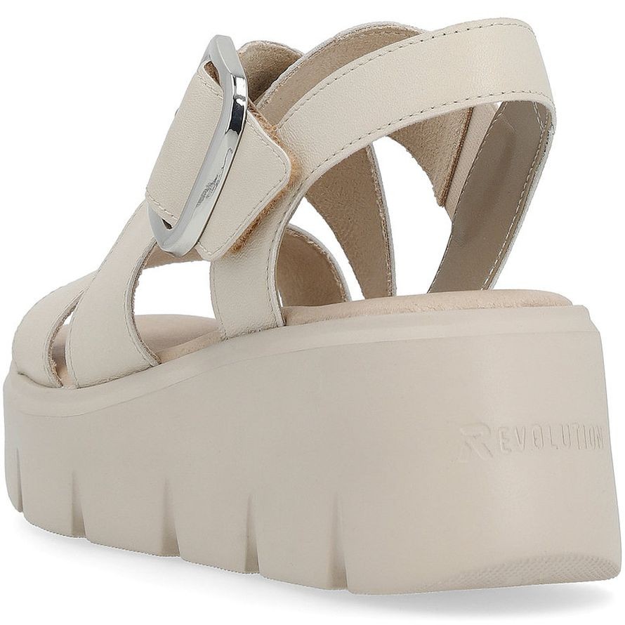 RIEKER Basutės moterims, Smėlio, SANDALS 5