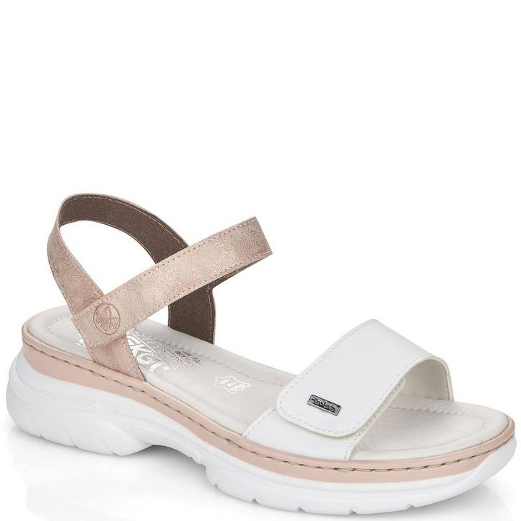 RIEKER Basutės moterims, Balta, SANDALS 1