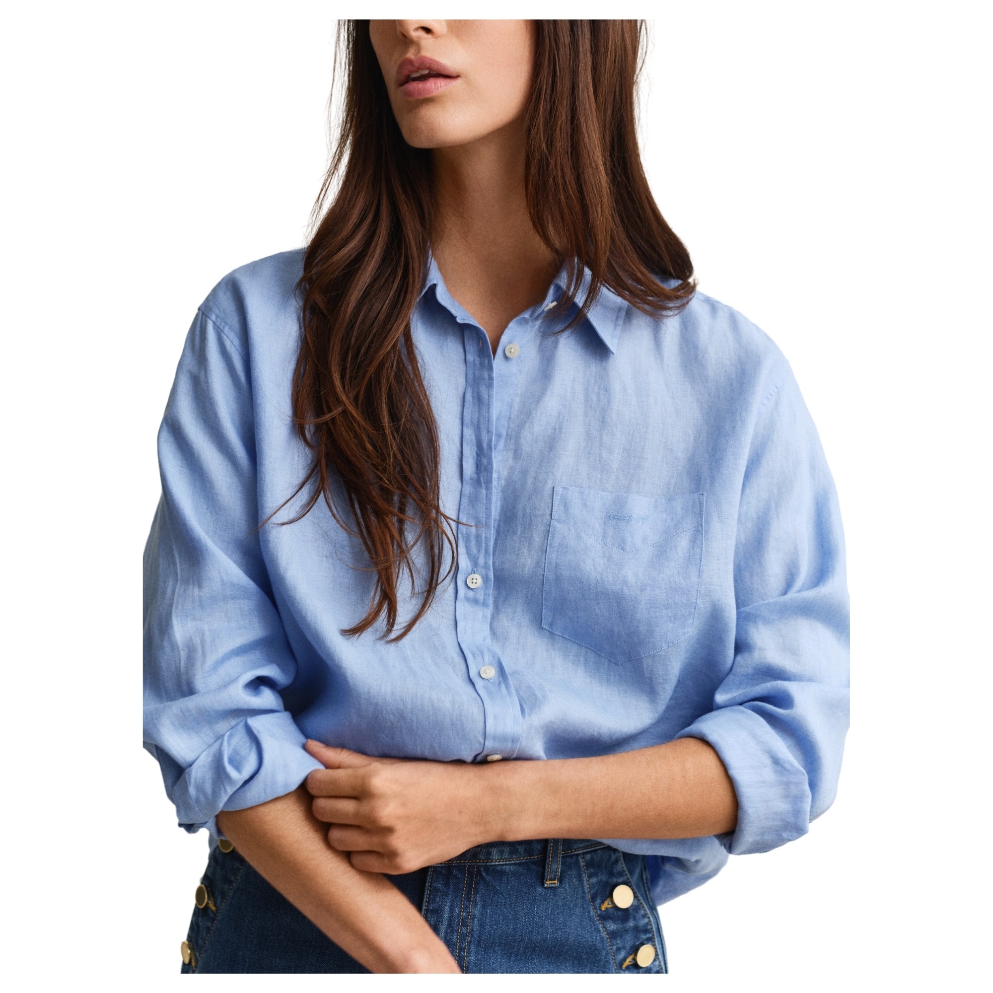 GANT Marškiniai trump. rankovėmis moterims, Mėlyna, 4300623-424 Shirts sho 4