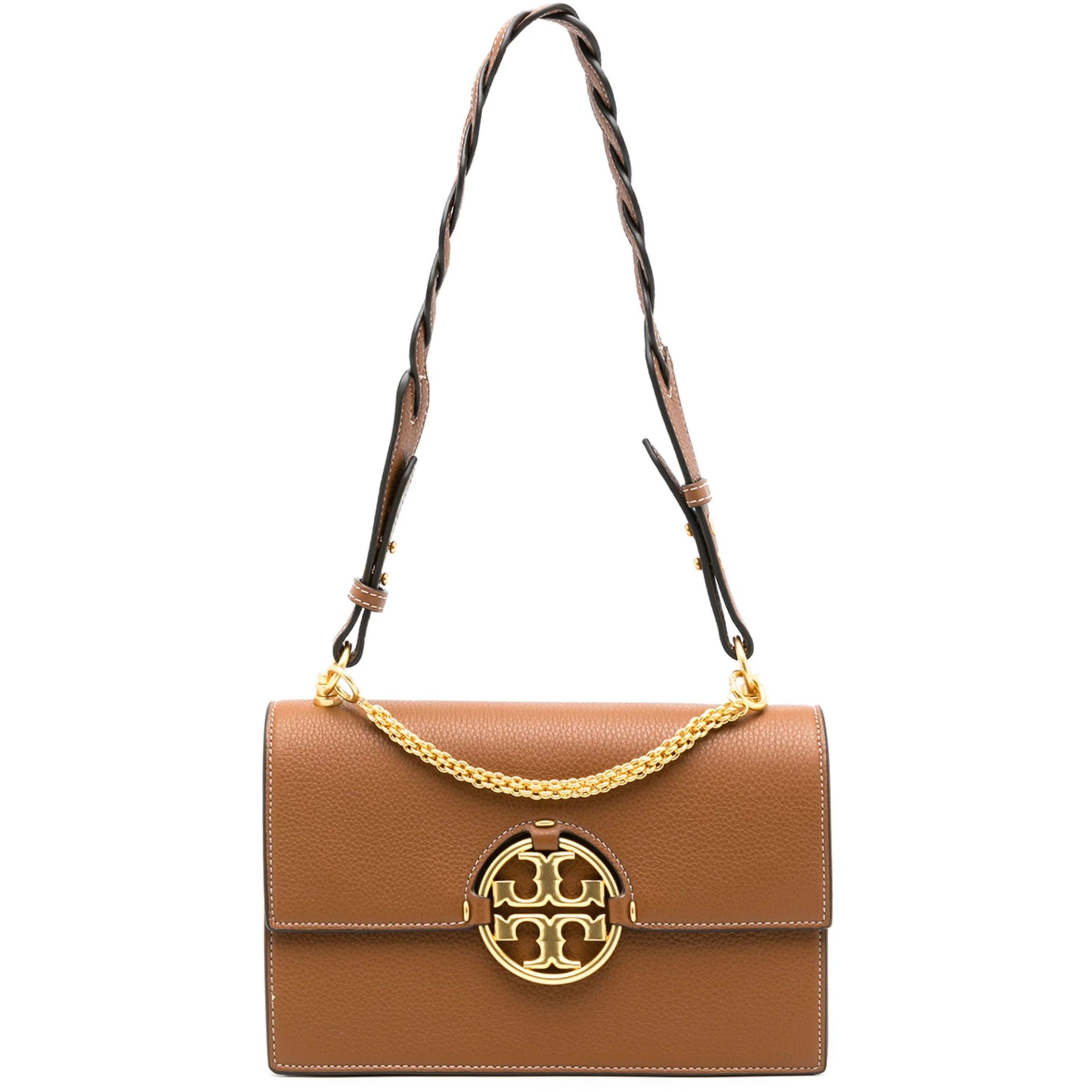 TORY BURCH Rankinė per petį moterims, Ruda, Miller flap shoulder bag 1