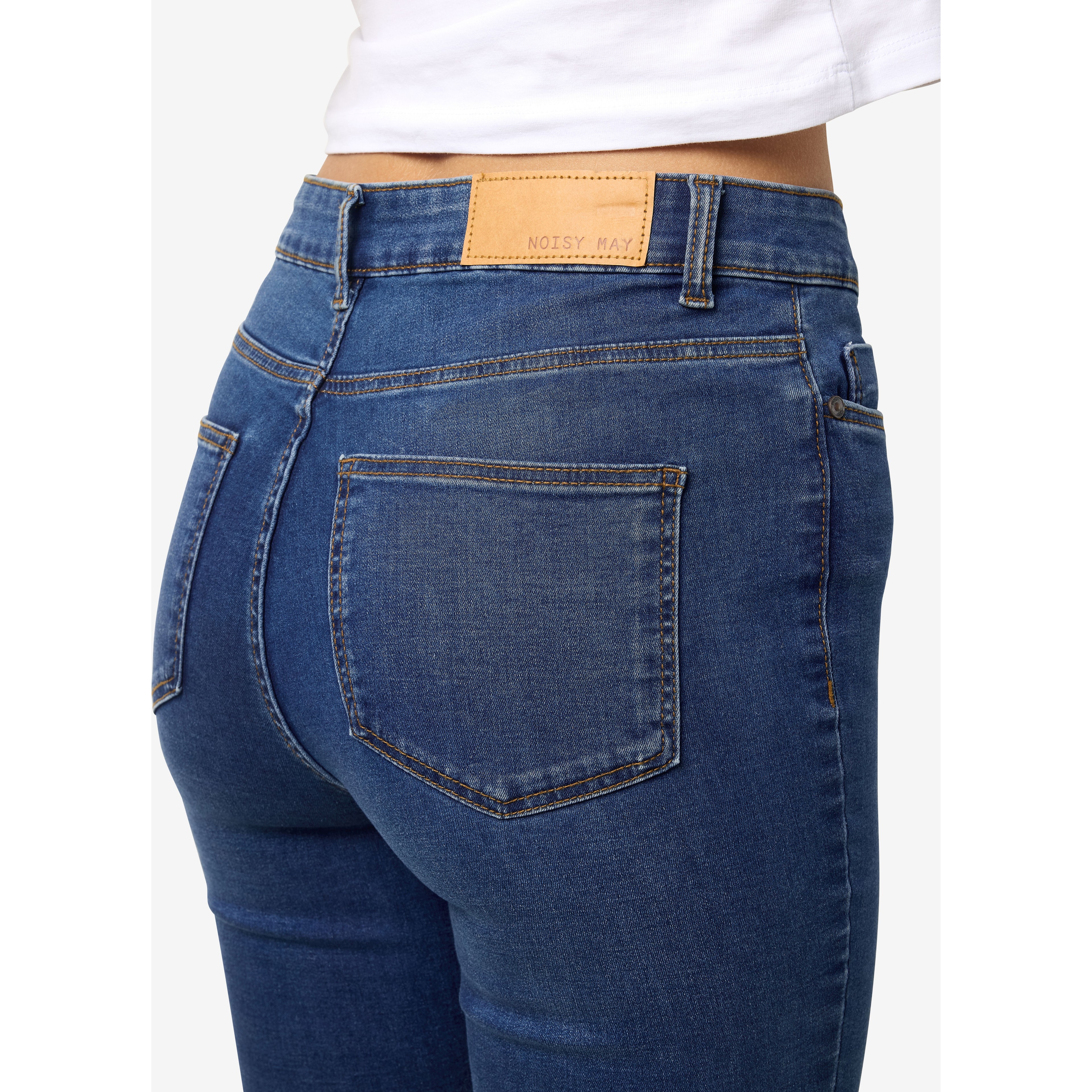 NOISY MAY Aptempti džinsai moterims, Mėlyna, NMSALLIE HW FLARE JE 5