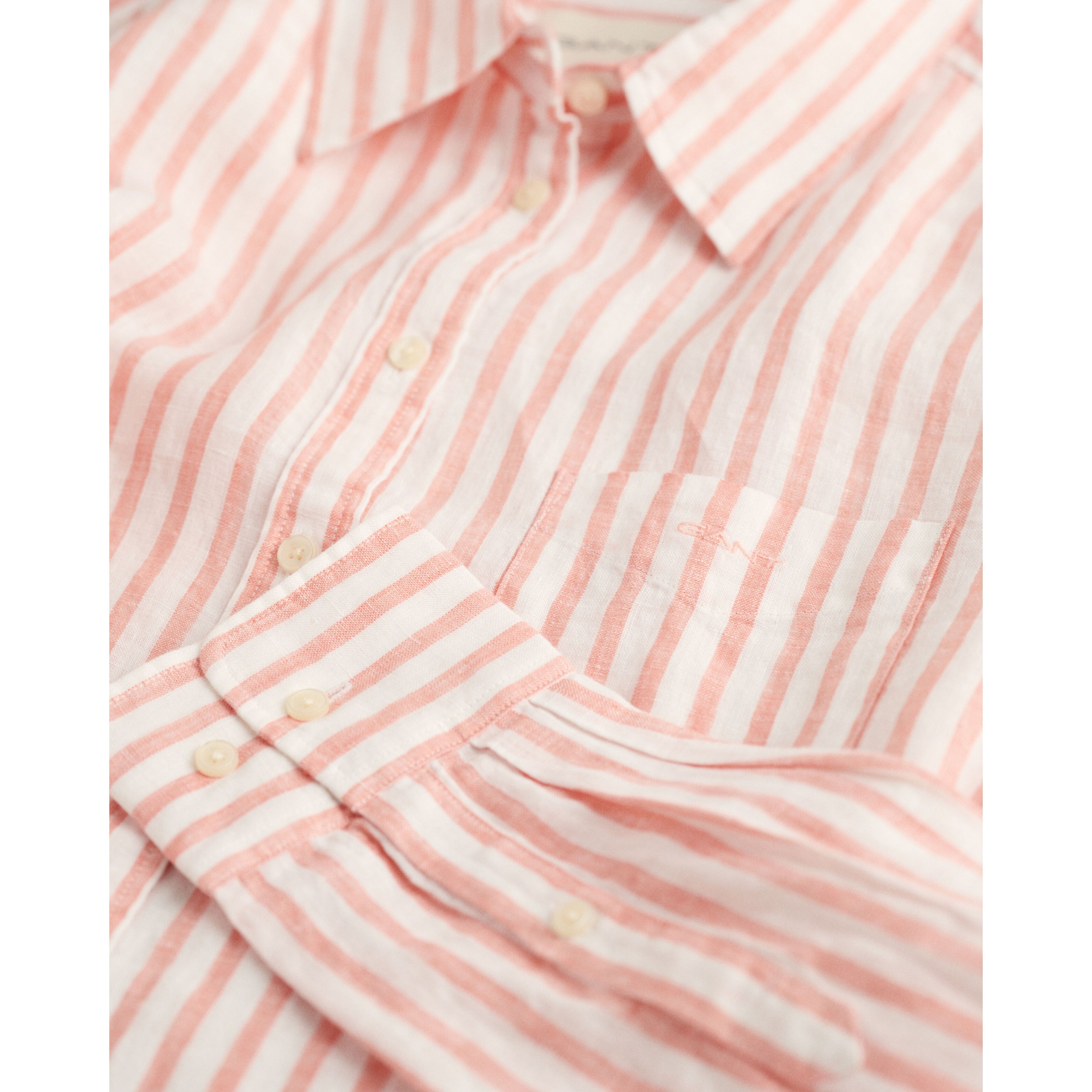 GANT Marškiniai moterims, Rožinė, REL LINEN BLEND OVERSHIRT 3