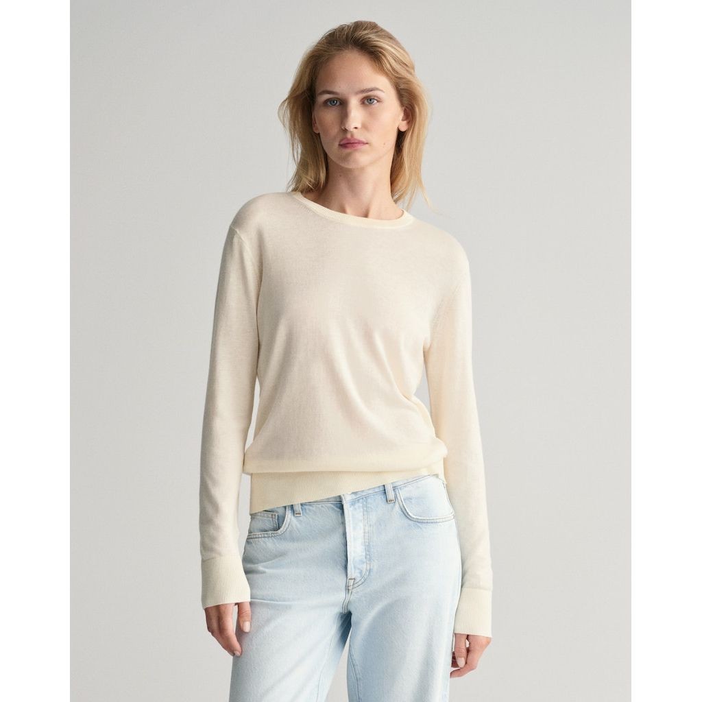 GANT Megztinis moterims, Geltona, FINE KNIT C-NECK 2
