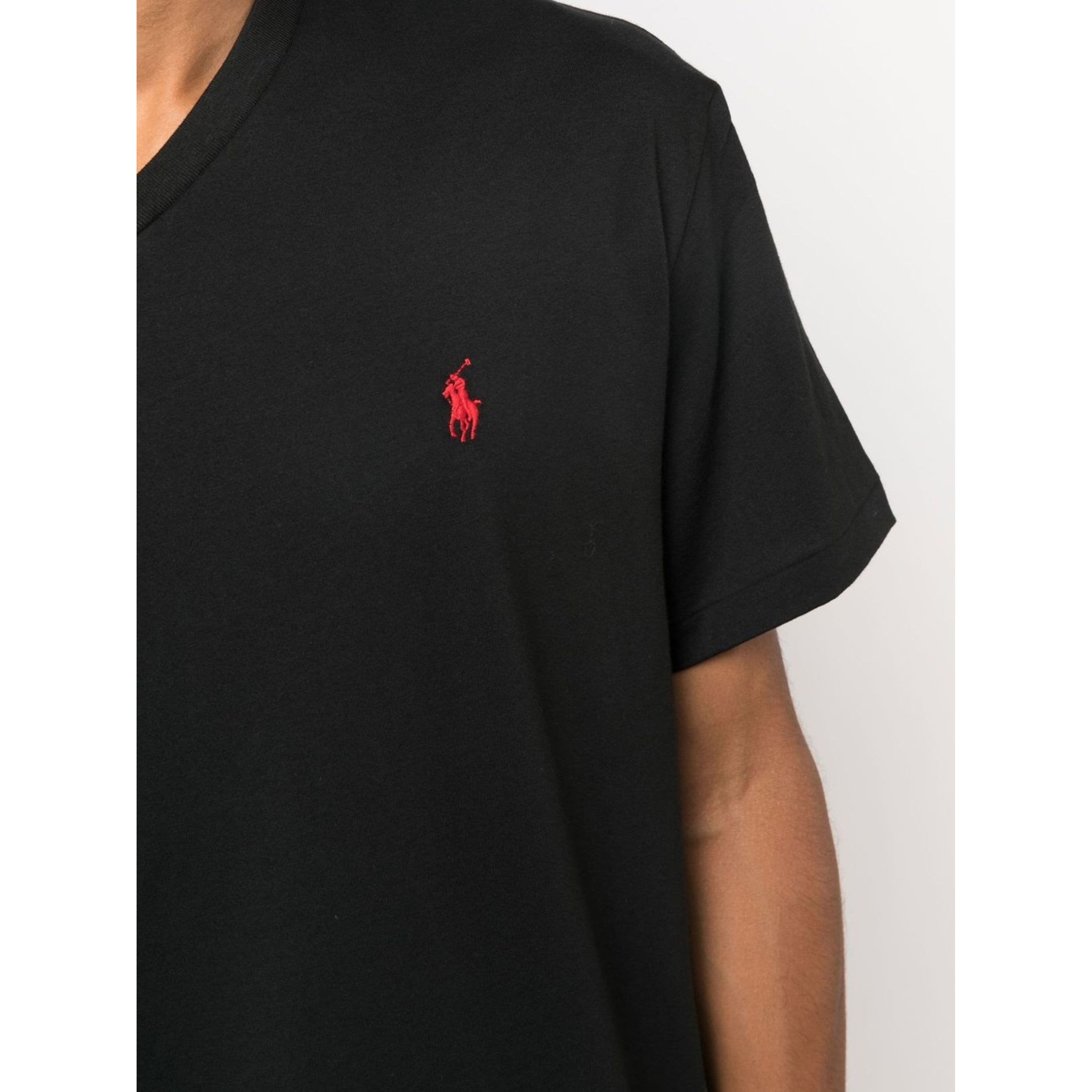 POLO RALPH LAUREN Marškinėliai trump. rankovėmis vyrams, Juoda, Classic fit v-neck t-shirt 4