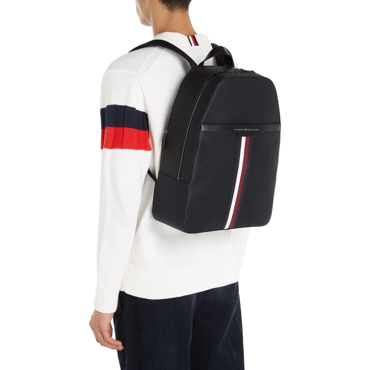 TOMMY HILFIGER Kuprinė vyrams, Juoda, Coated canvas backpack 6