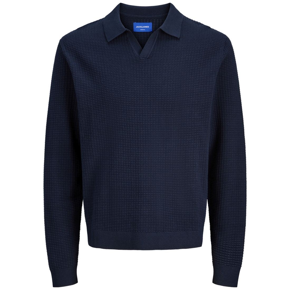 JACK & JONES Megztinis vyrams, Mėlyna, Greene knit structure