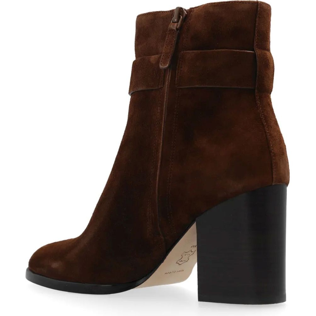 TORY BURCH Aulinukai moterims, Ruda, T lock heeled ankle boot 80mm 3
