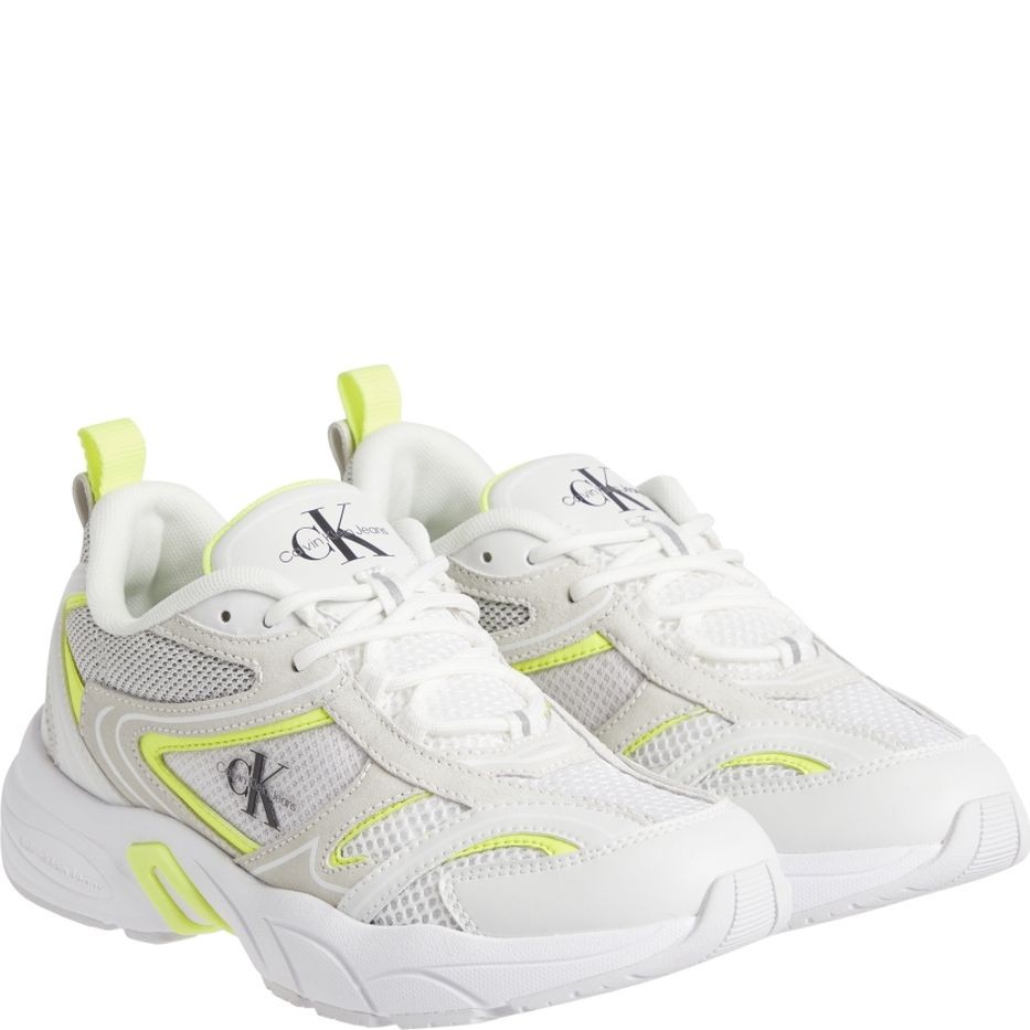 CALVIN KLEIN JEANS Sportiniai bateliai moterims, Balta, RETRO TENNIS SU-MESH W 1