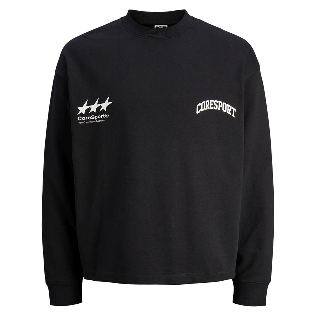 JACK & JONES Megztinis vyrams, Juoda, Signal sweat crew neck