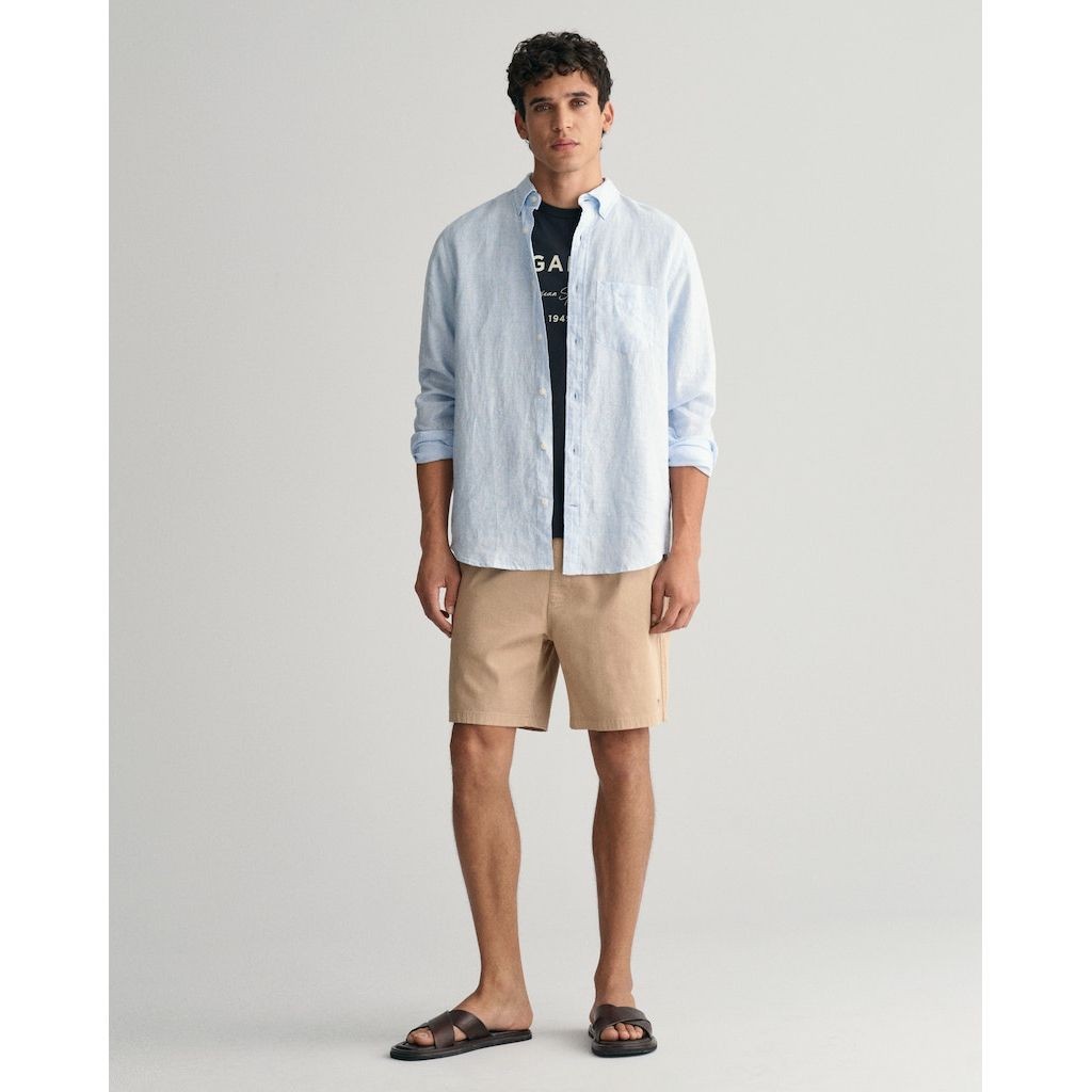 GANT Marškiniai vyrams, Mėlyna, REG LINEN STRIPE SHIRT 5