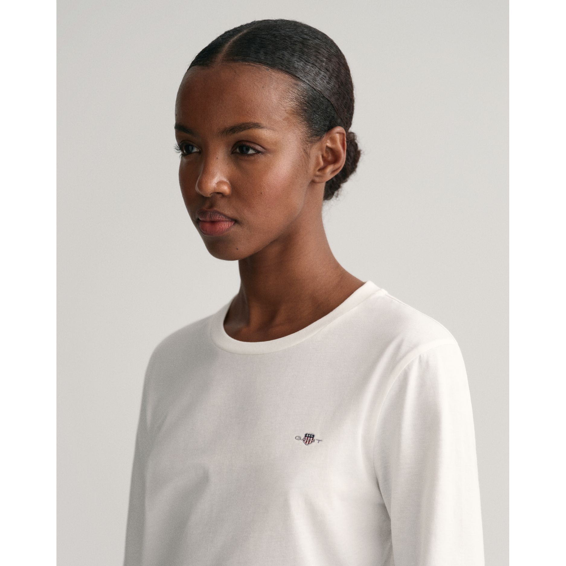 GANT Marškinėliai moterims, Balta, REG SHIELD LS T-SHIRT 10