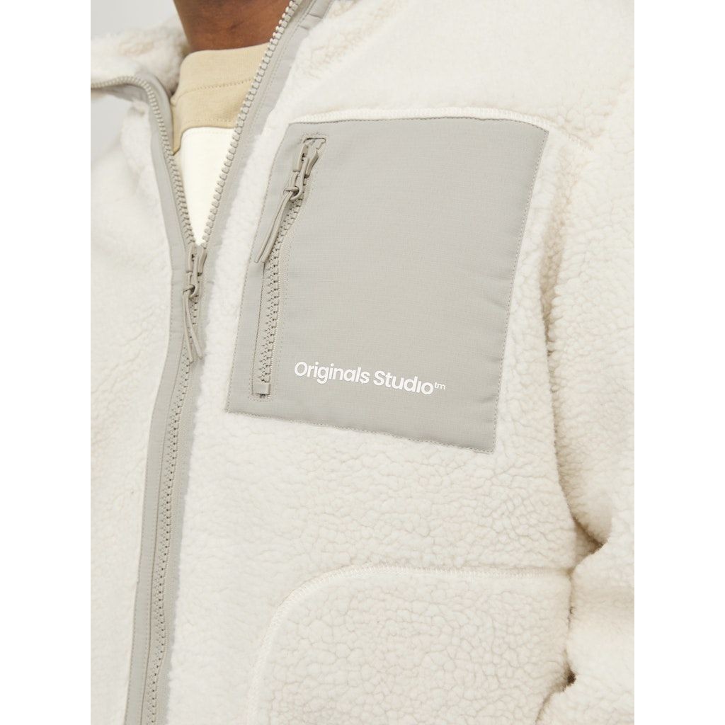 JACK & JONES Lengva striukė vyrams, Balta, Vester bro teddy jacket 6