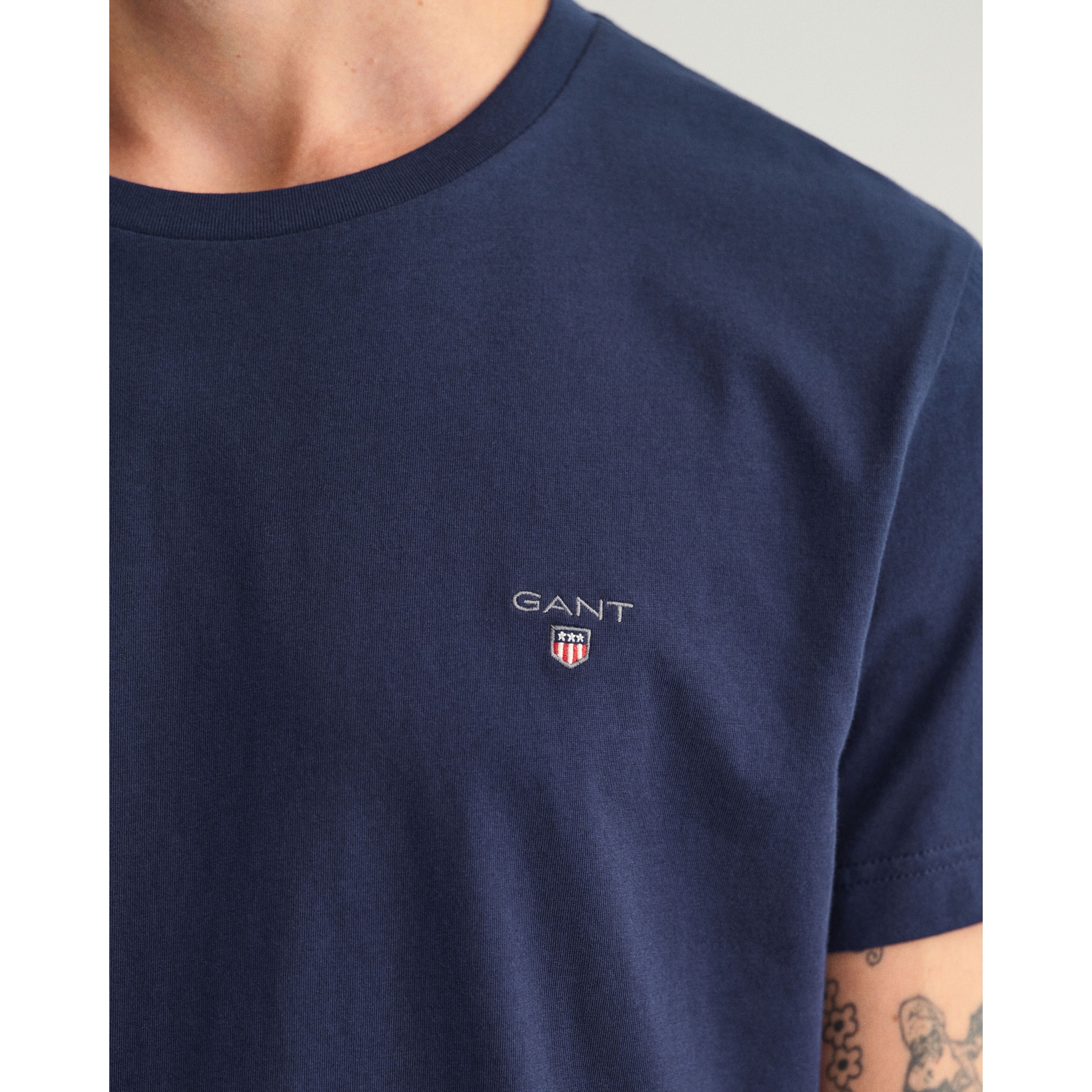 GANT Marškinėliai vyrams, Mėlyna, ORIGINAL SS T-SHIRT 4