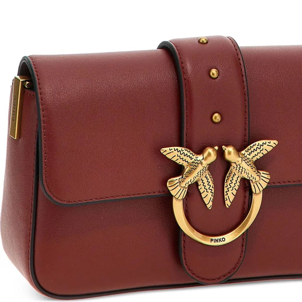 PINKO Rankinė per petį moterims, Ruda, Love one mini shoulder bag 4