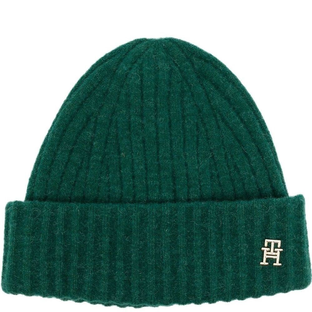 TOMMY HILFIGER Kepurė moterims, Žalia, FLUFFY BEANIE 1