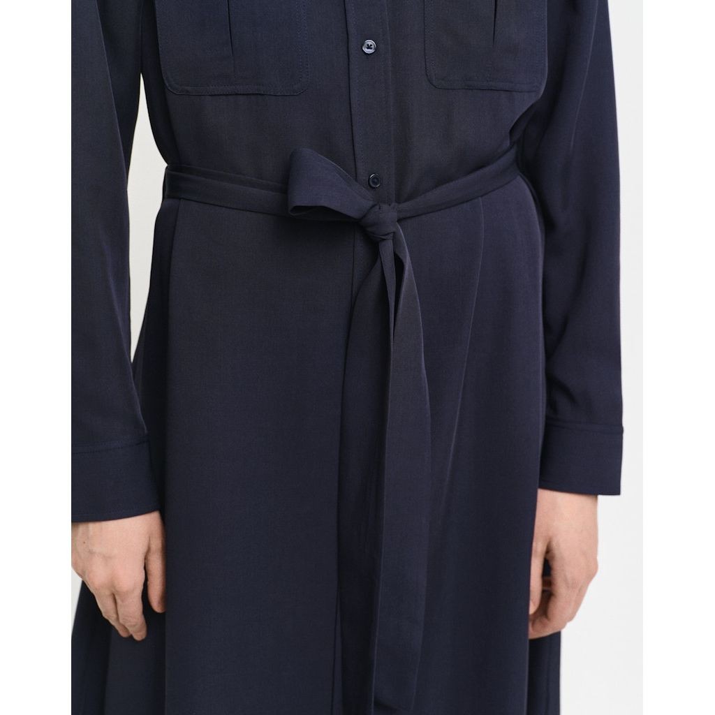 GANT Midi suknelė moterims, Mėlyna, Reg pocket shirt dress 4