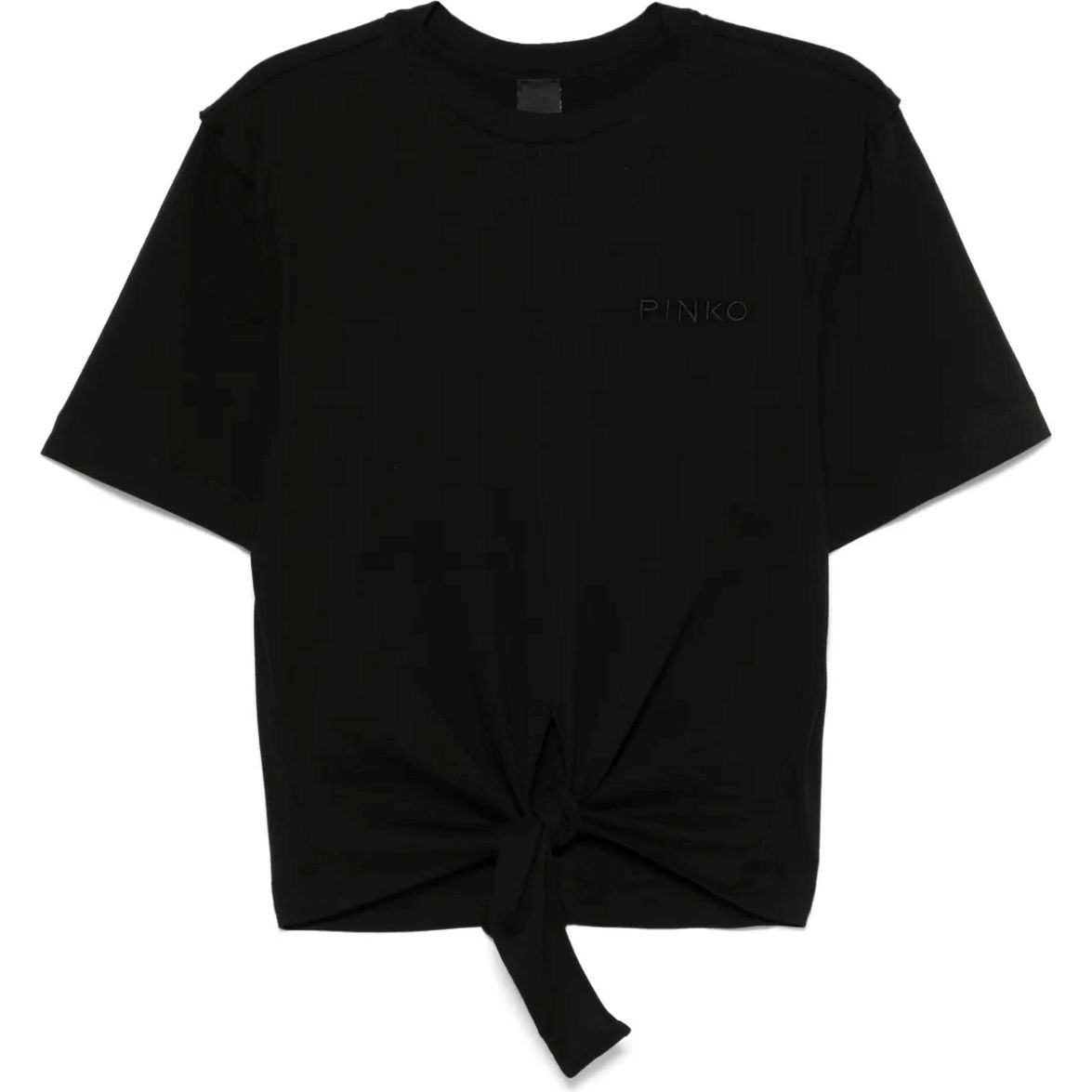 PINKO Marškinėliai trump. rankovėmis moterims, Juoda, Tuca tuca t-shirt