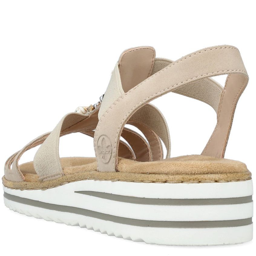 RIEKER Basutės moterims, Smėlio, SANDALS 5