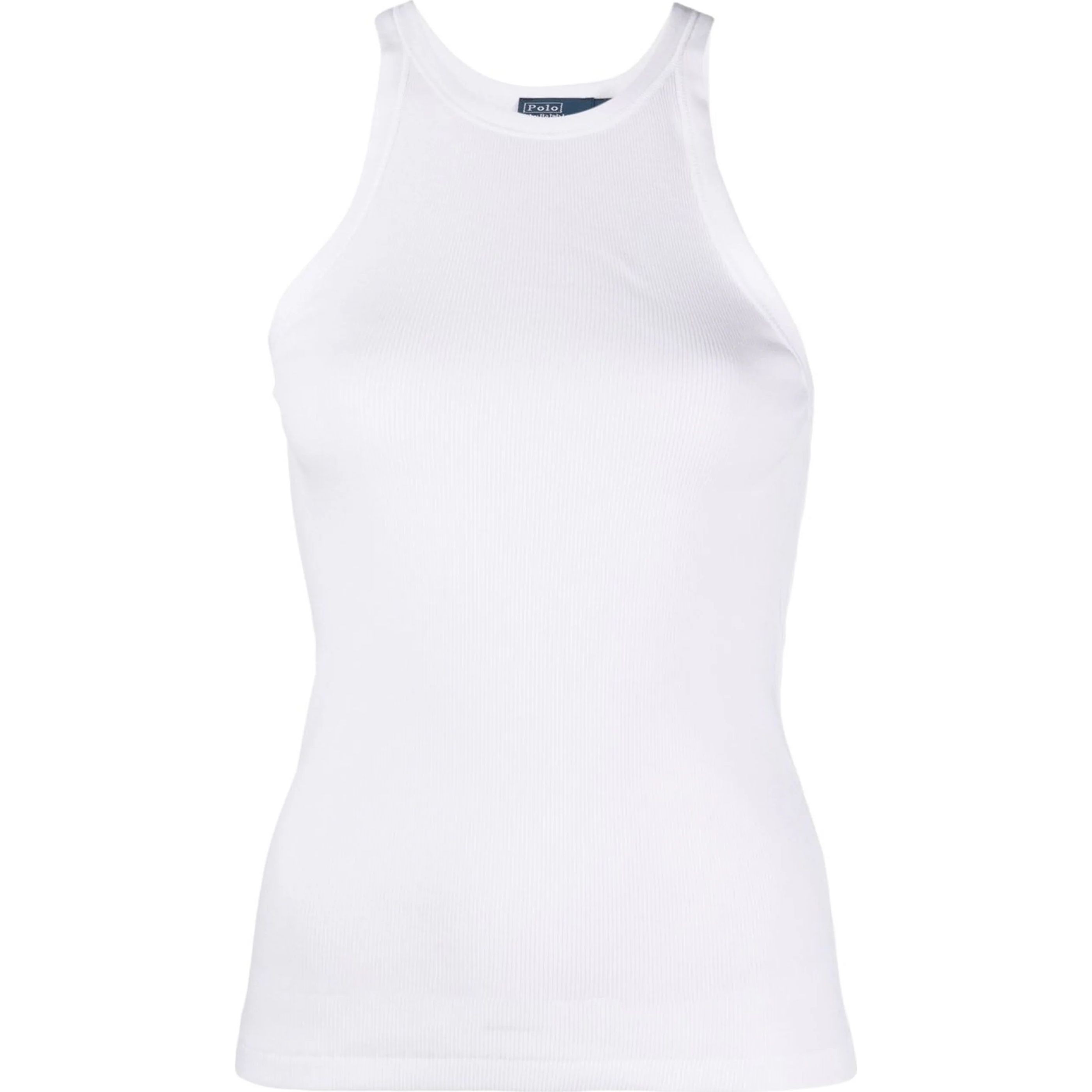 POLO RALPH LAUREN Marškiniai be rankovių moterims, Balta, Rib tank top 1