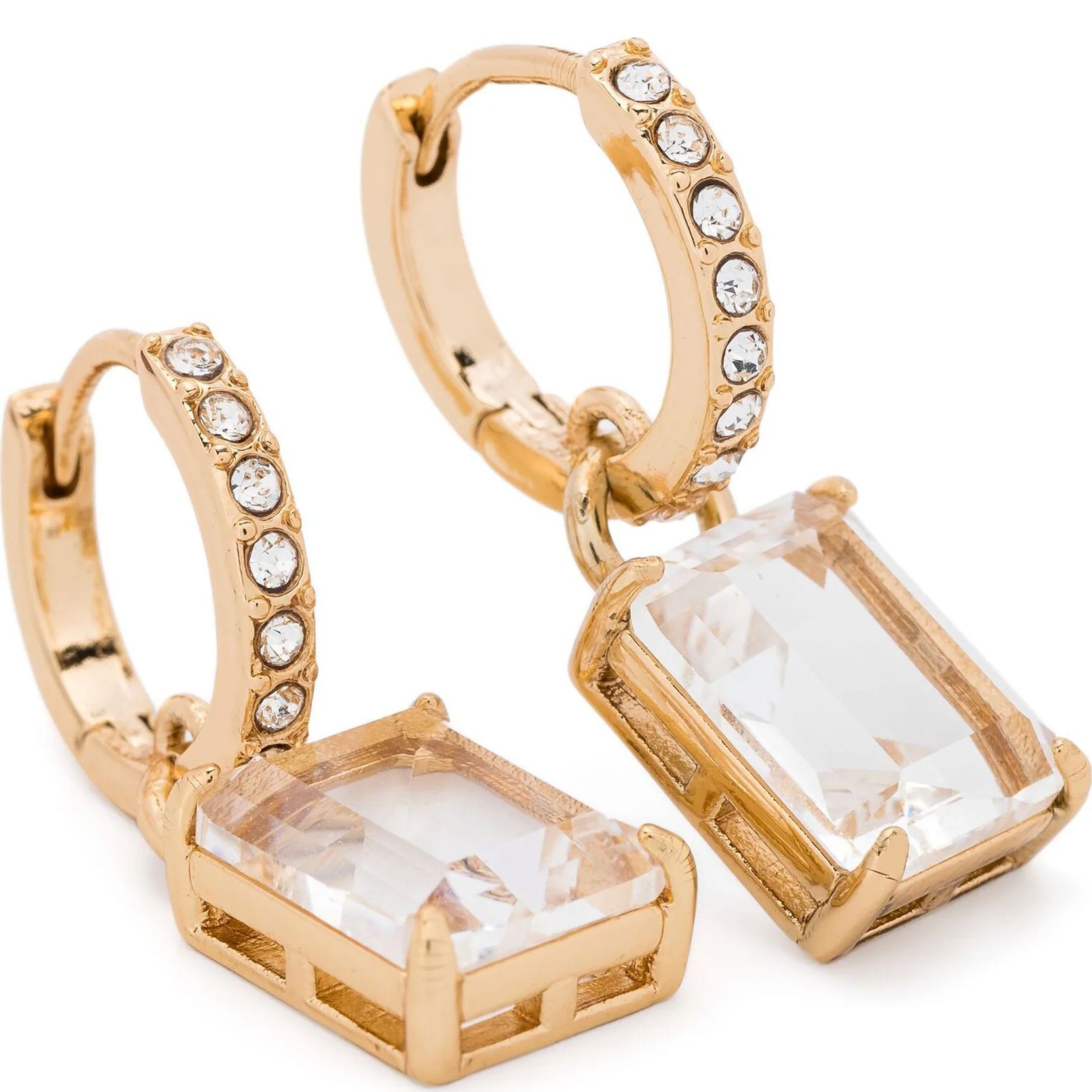 RALPH LAUREN Auskarai moterims, Auksinė, Pe stone huggie drop 2