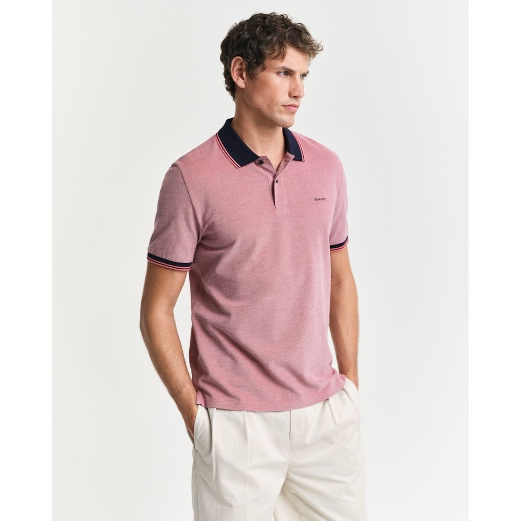 GANT Polo marškiniai trumpos rank. vyrams, Raudona, 4-col oxford SS pique 2