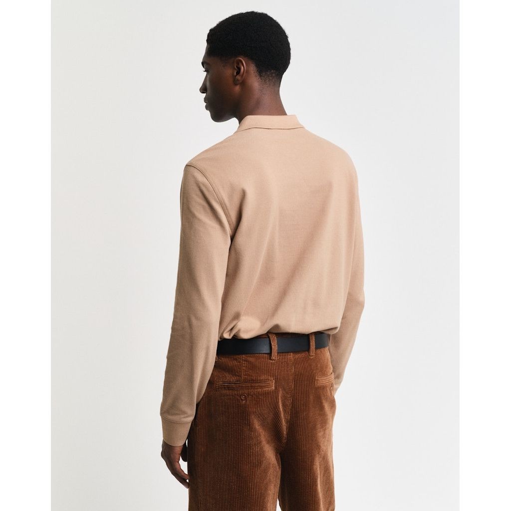 GANT Polo marškiniai ilgos rank. vyrams, Chaki, Reg shield ls pique polo 3