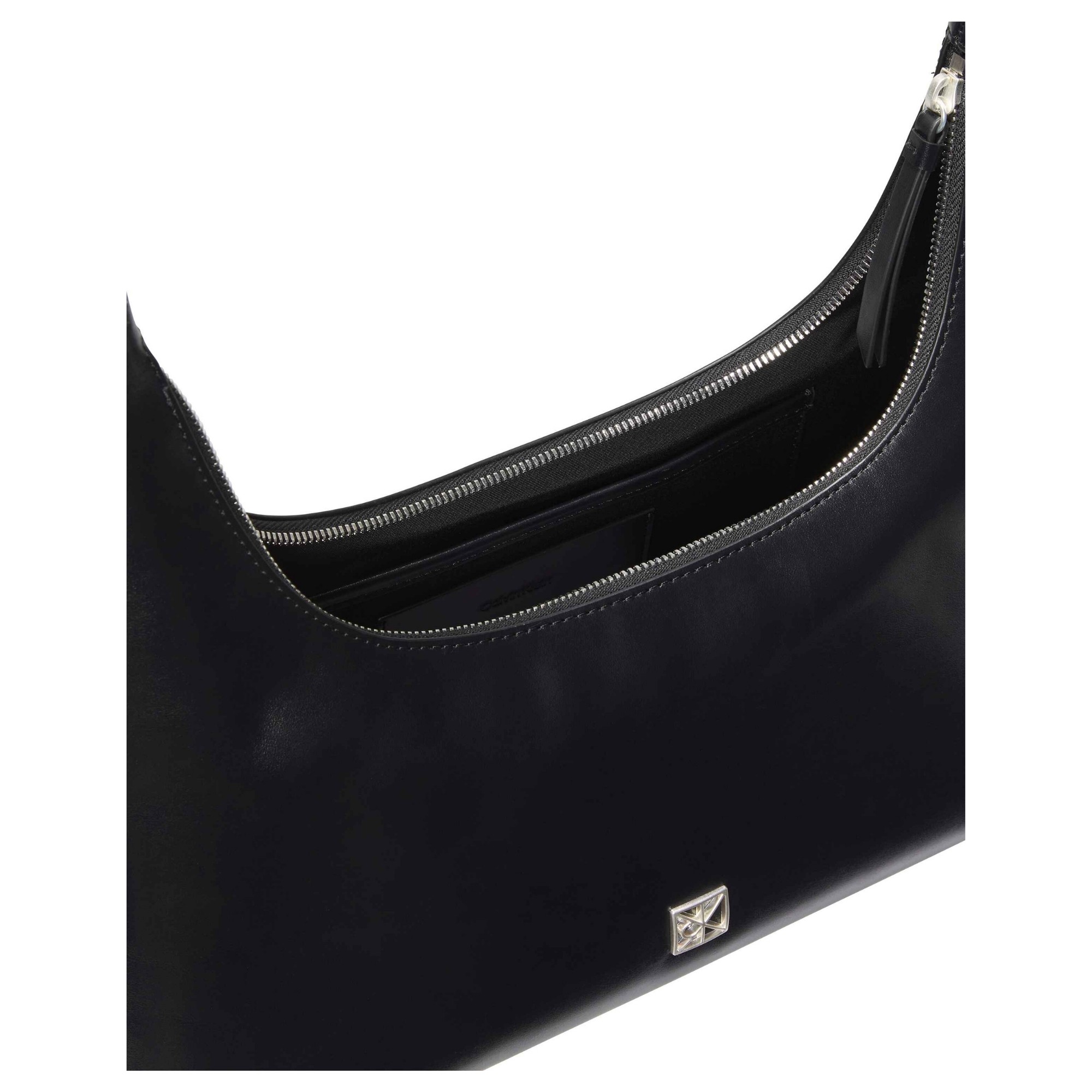 CALVIN KLEIN Rankinė per petį moterims, Juoda, emblem hw lTHr shoulder bag 3