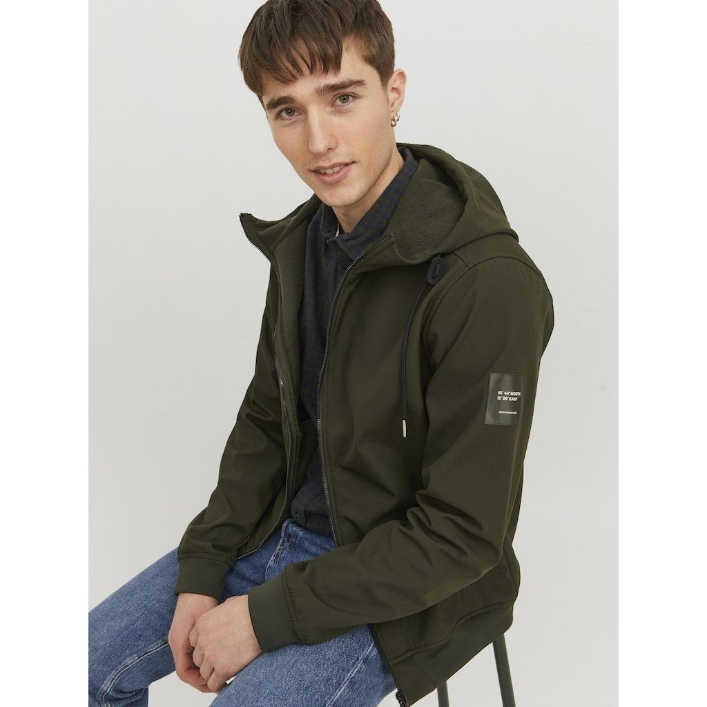 JACK & JONES Striukė vyrams, Žalia, JJEBASIC SOFTSHELL 7
