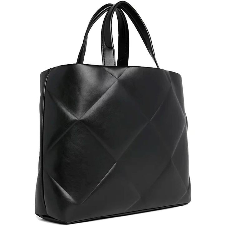 CALVIN KLEIN Pirkinių krepšys moterims, Juoda, Quilt large shopper tote bag 2