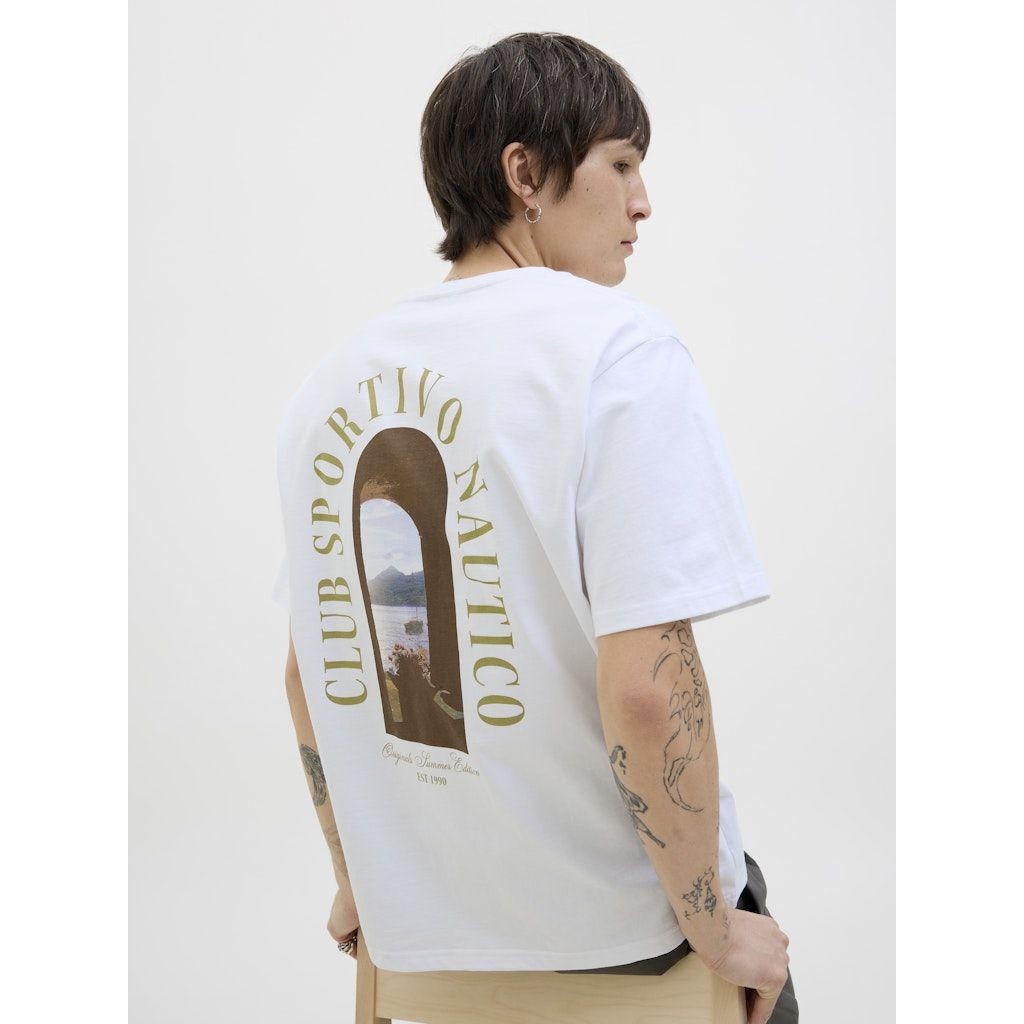 JACK & JONES Marškinėliai vyrams, Balta, Hydra photo tee 7