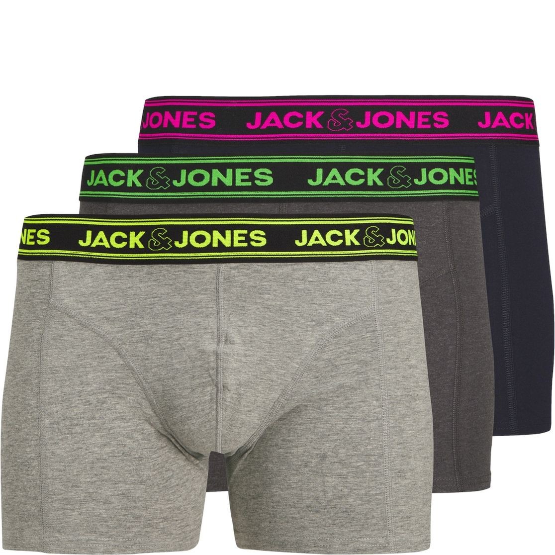 JACK & JONES Ilginti apatiniai vyrams, Marga, Ethan solid trunks 3 pack 1