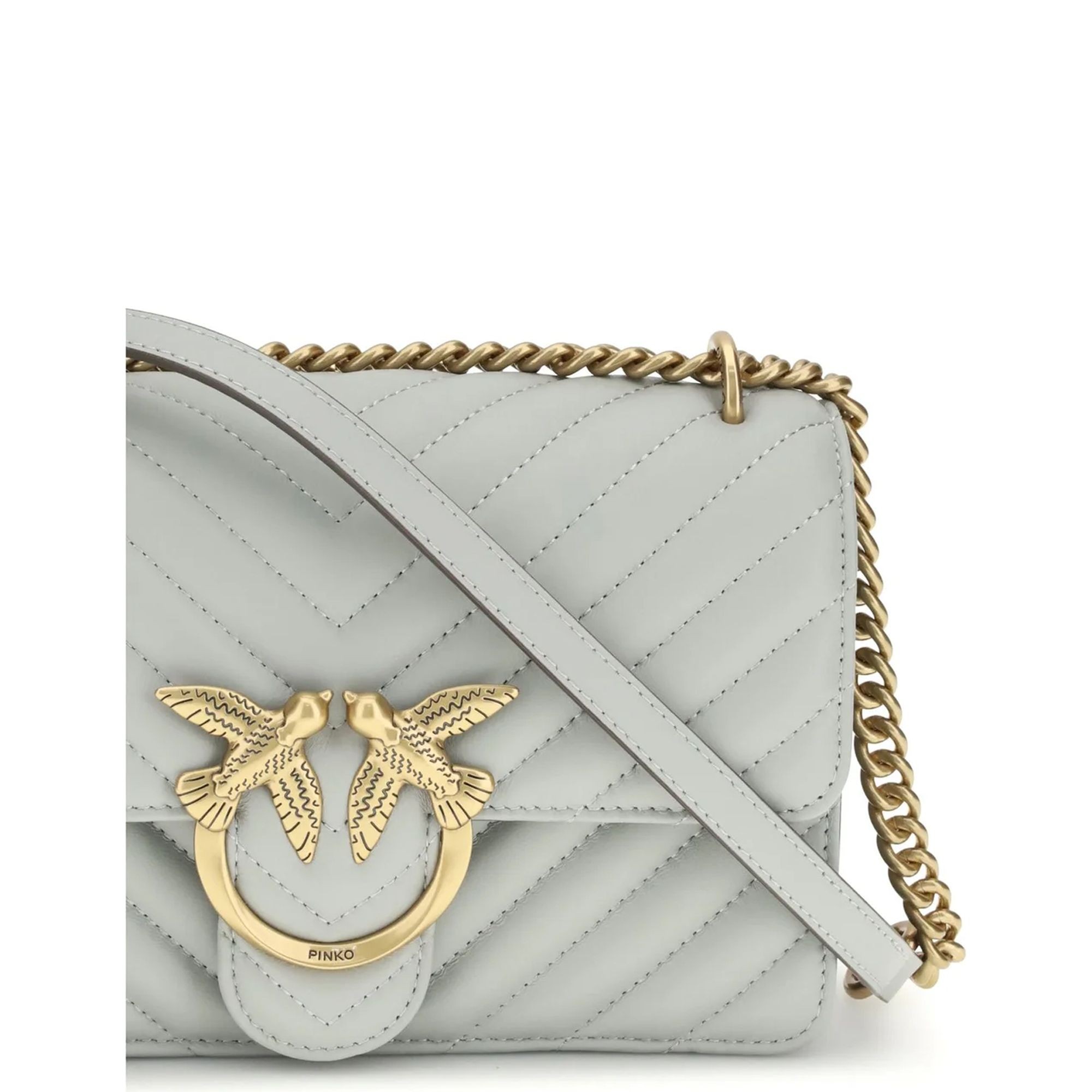 PINKO Rankinė per petį moterims, Mėlyna, Love icon mini dc 4