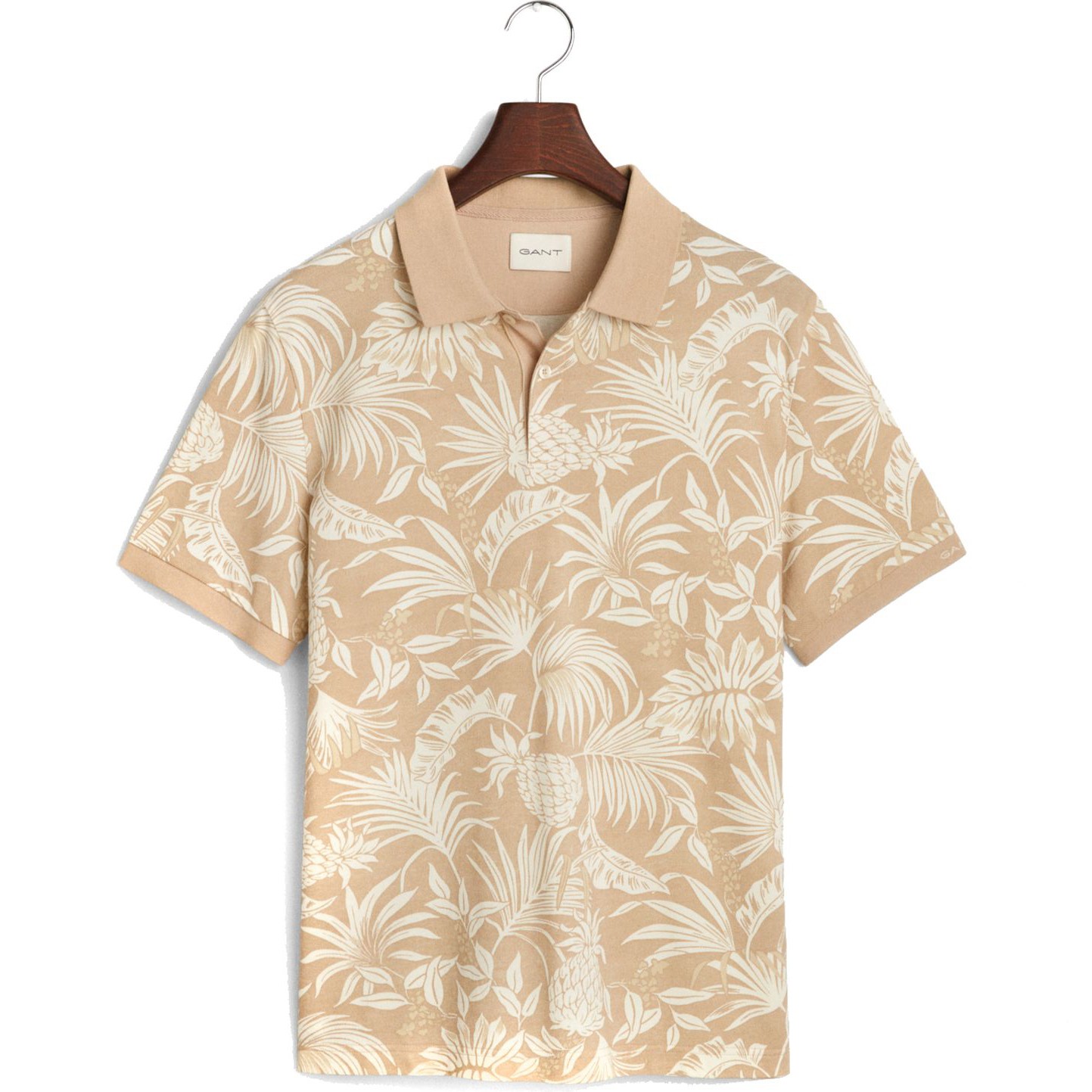 GANT Polo marškiniai trumpos rank. vyrams, Smėlio, Printed SS polo 1