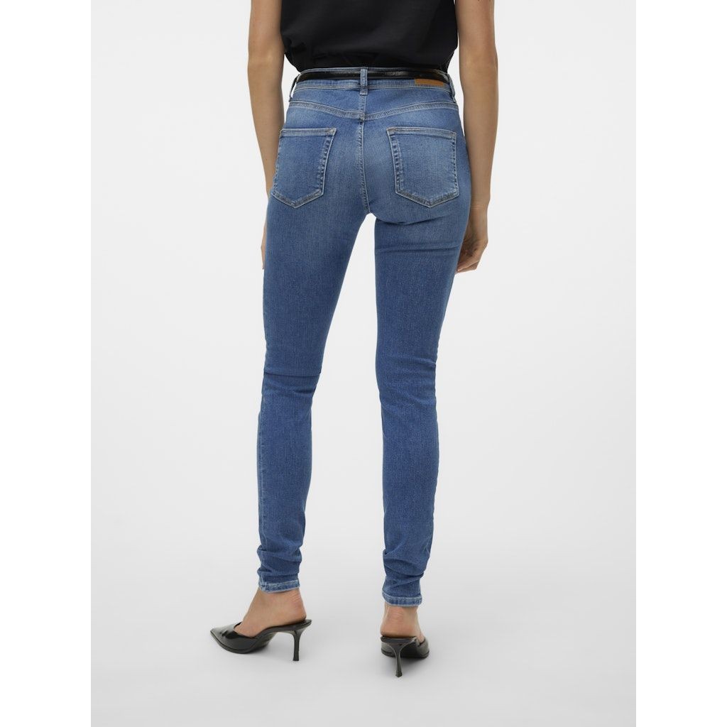 VERO MODA Slim džinsai moterims, Mėlyna, VMLUX MR SLIM JEANS 4