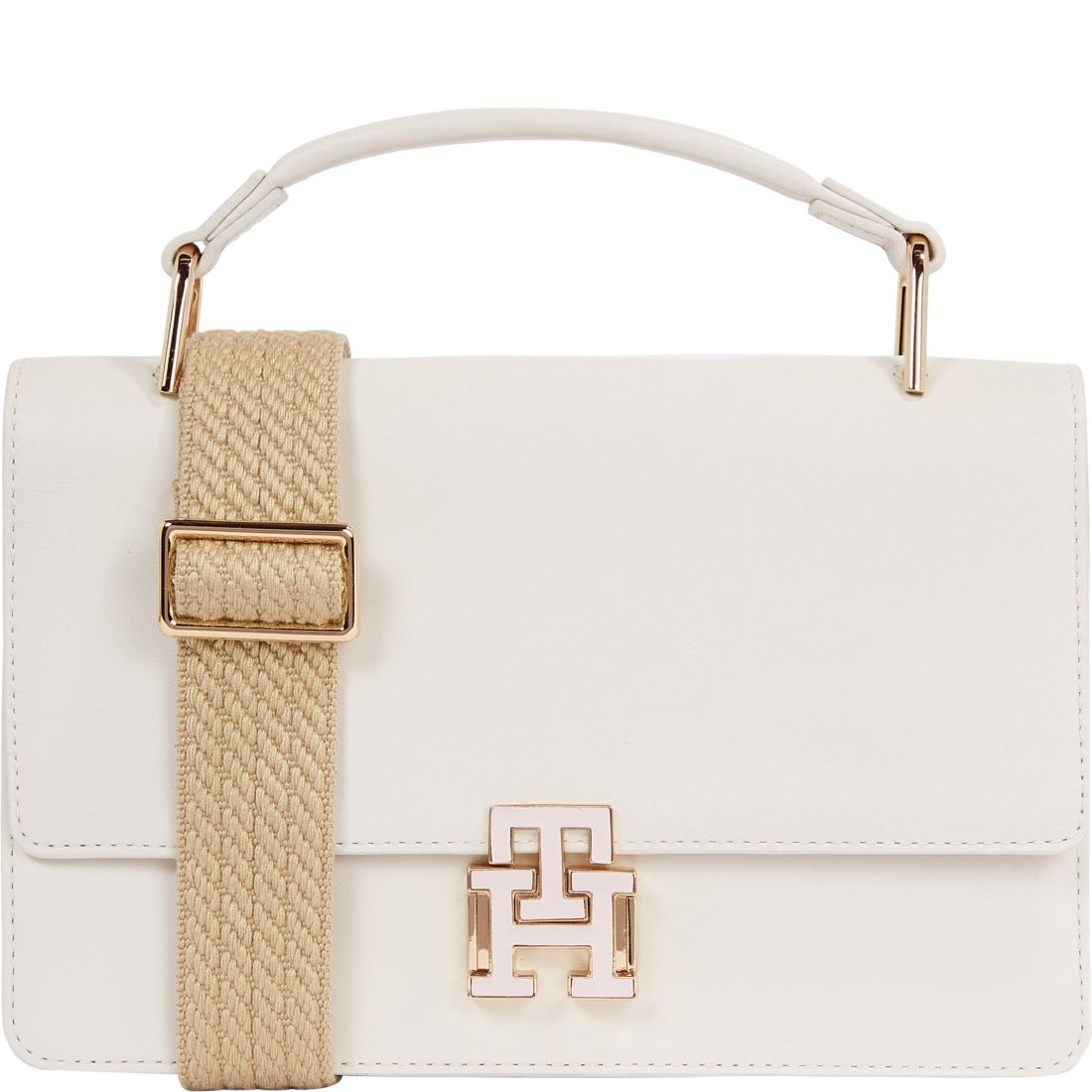 TOMMY HILFIGER Rankinė per petį moterims, Smėlio, Pushlock crossover 1