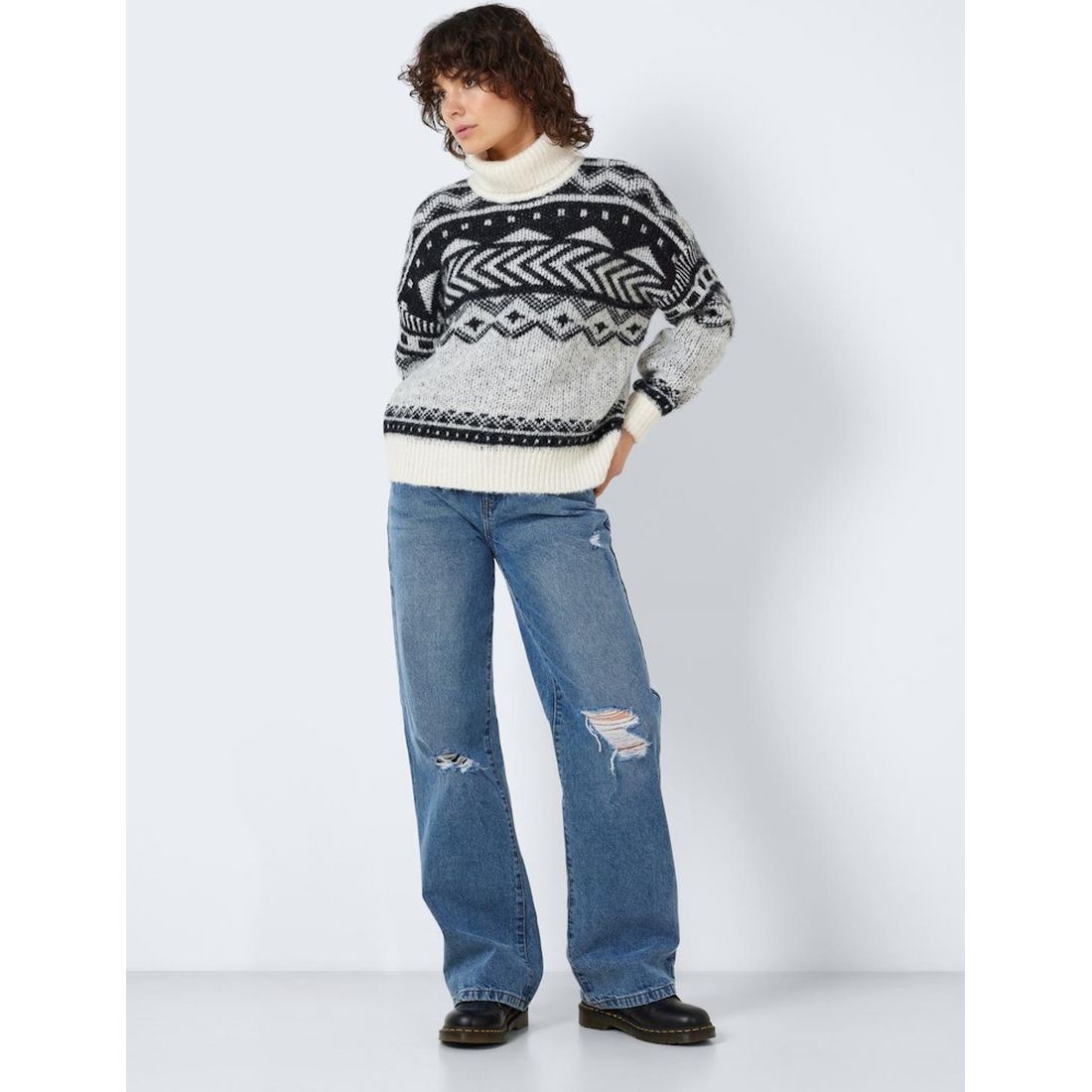 NOISY MAY Megztinis su kaklu moterims, Marga, Share roll neck knit 3