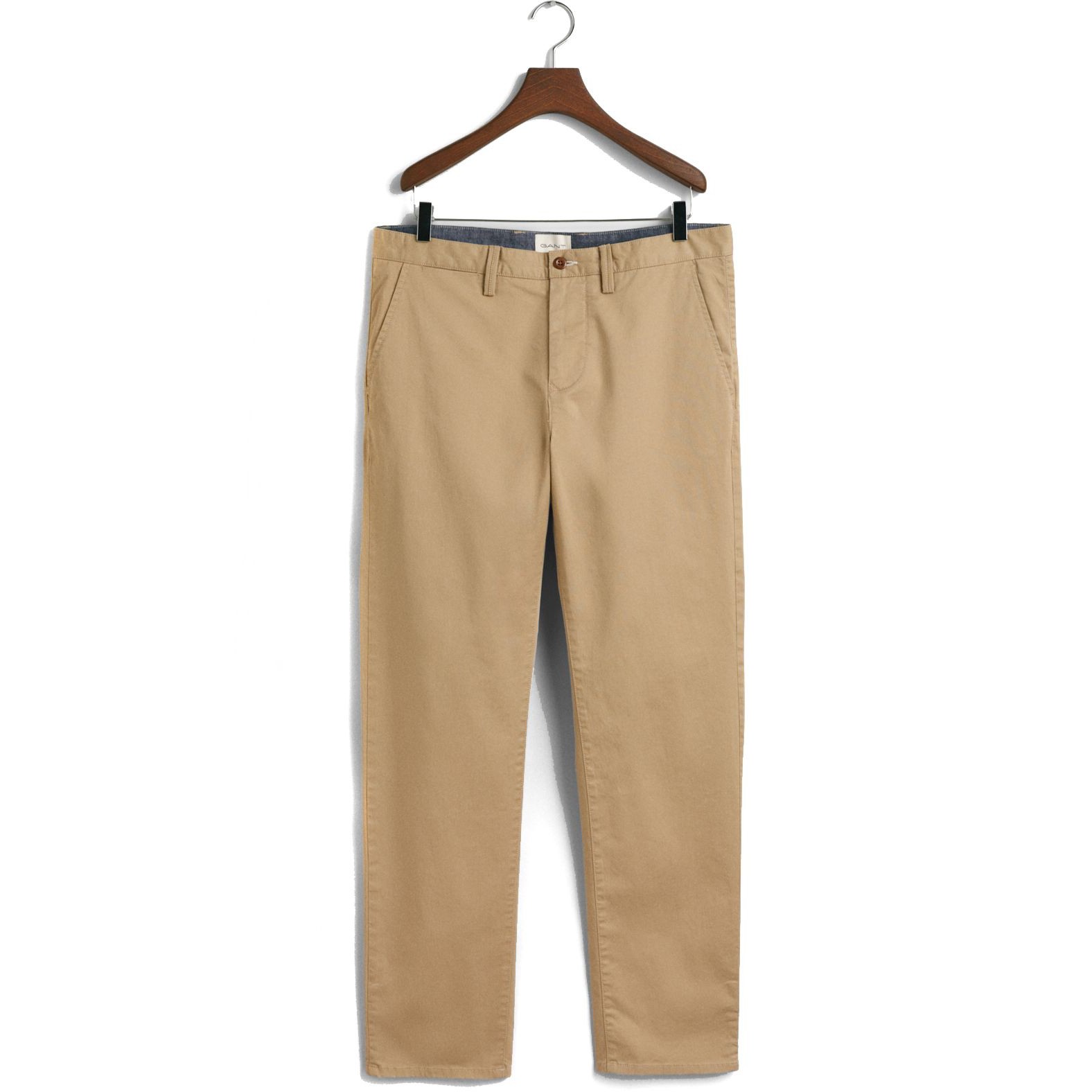 GANT Kelnės vyrams, Chaki, regular twill chinos