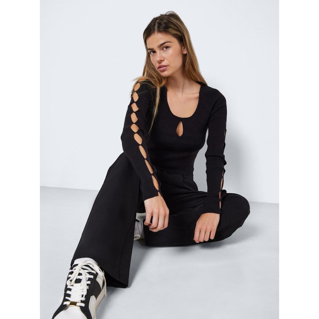 NOISY MAY Megztinis moterims, Juoda, NMORLA L/S KNIT TOP B 6