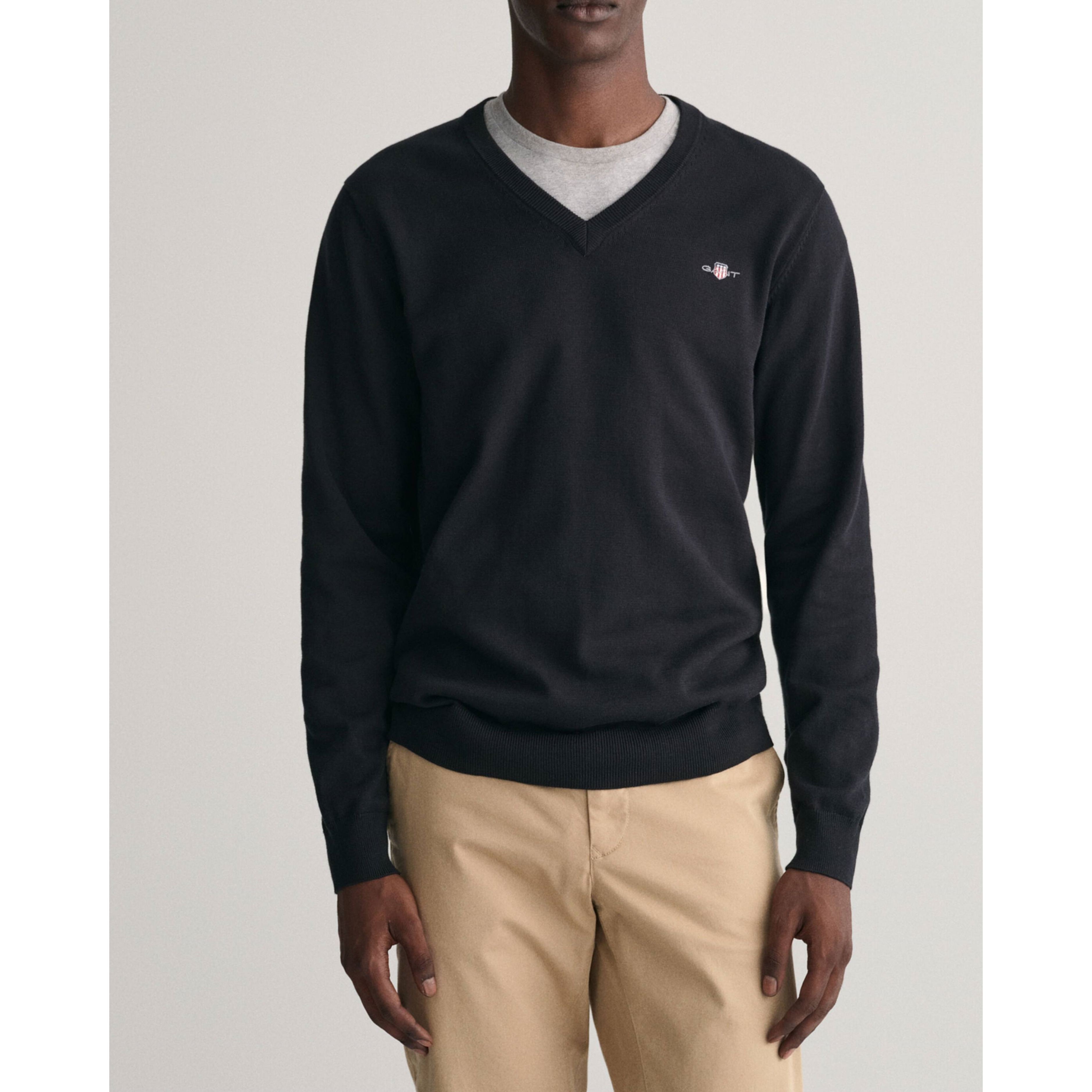 GANT Megztinis vyrams, Juoda, CLASSIC COTTON 2