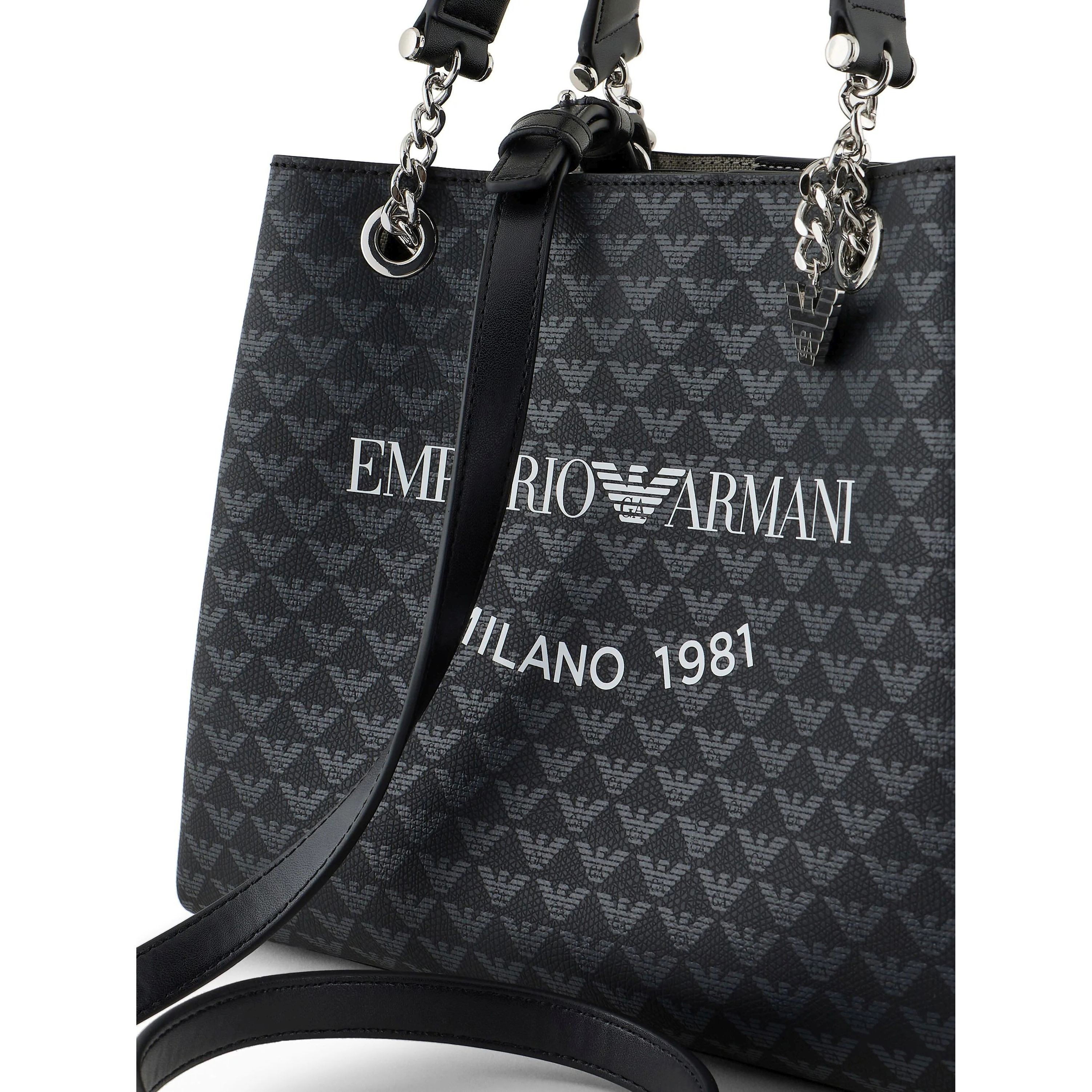 EMPORIO ARMANI Pirkinių krepšys moterims, Juoda, Shopping bag 4