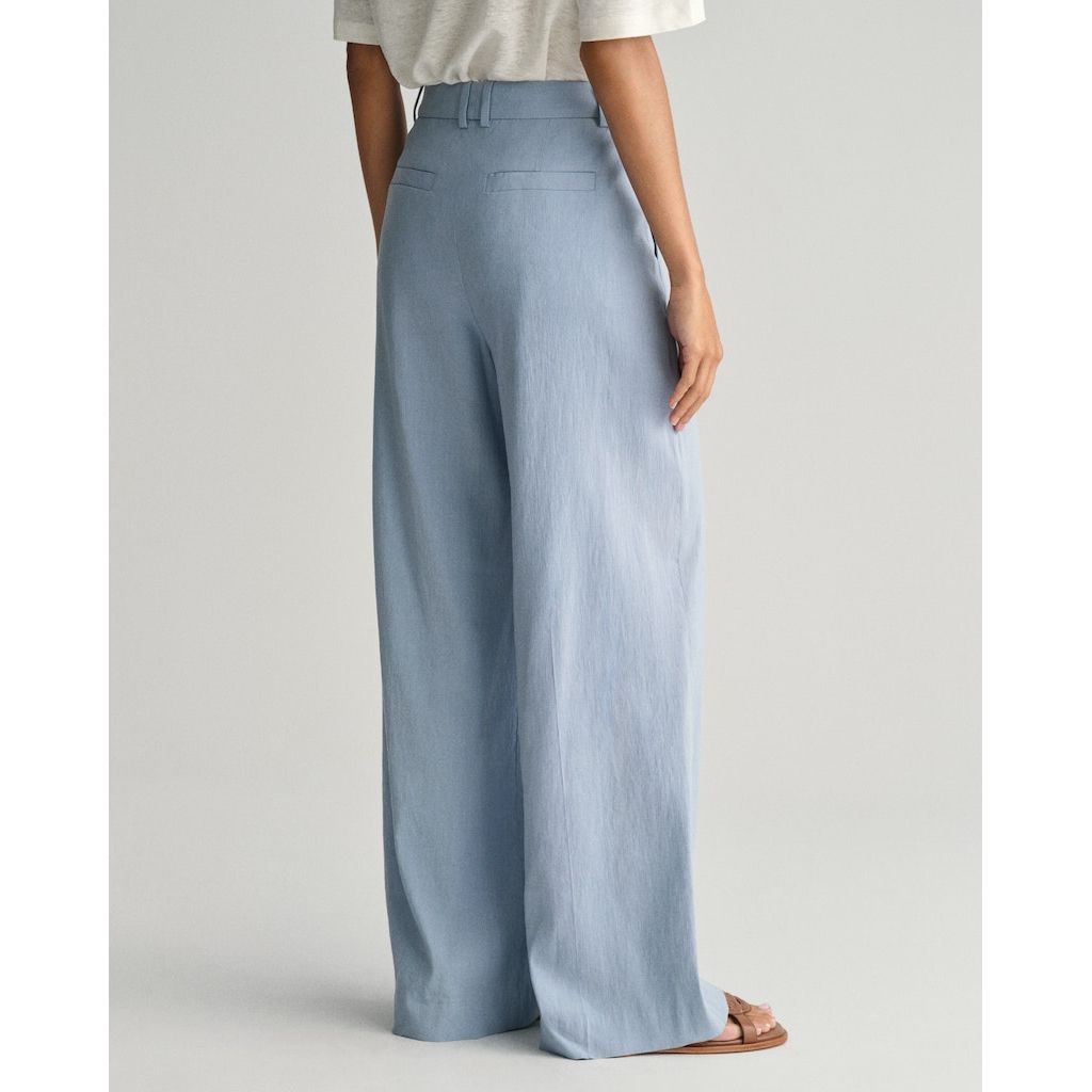 GANT Kelnės moterims, Mėlyna, REL STRETCH LINEN TAILORED 3