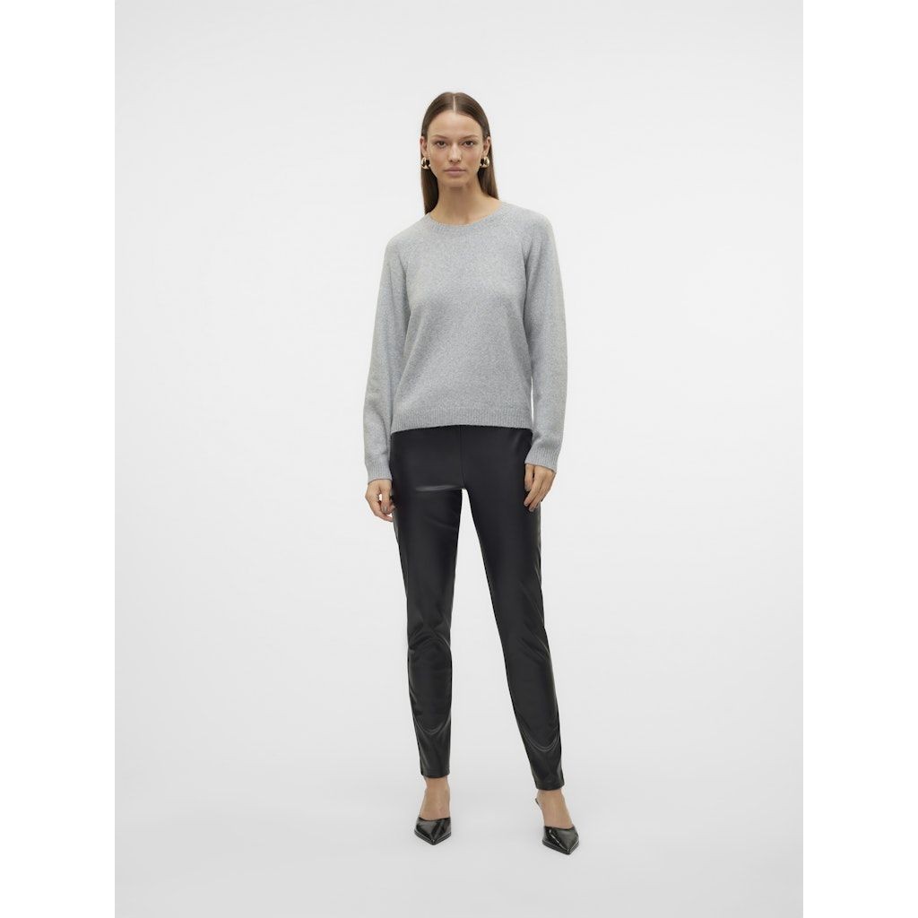 VERO MODA Odinės kelnės moterims, Juoda, Ciff leggings 5