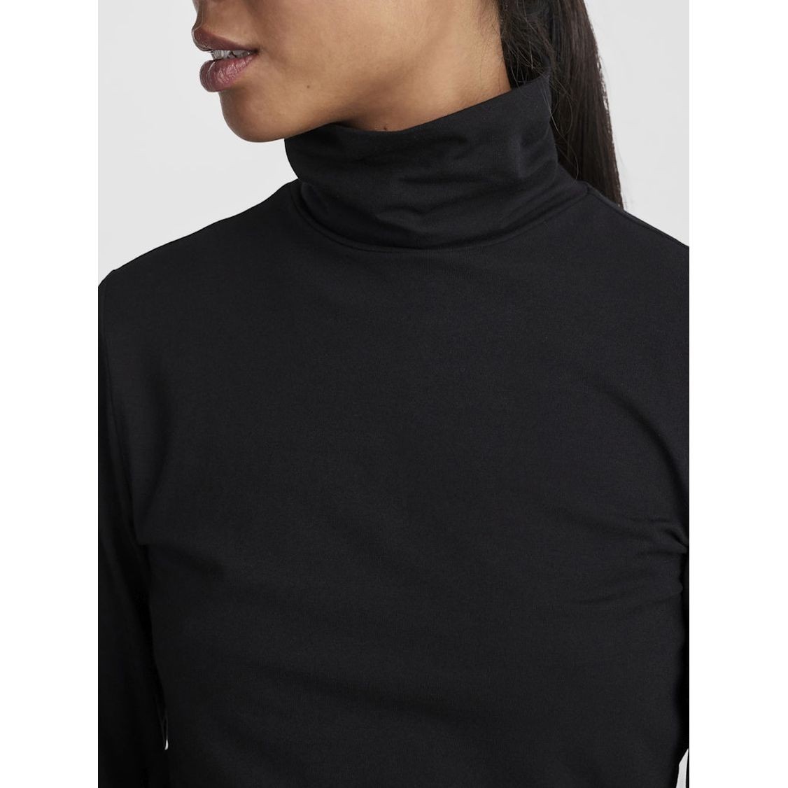 PIECES Palaidinės moterims, Juoda, PCSIRENE LS ROLLNECK 2